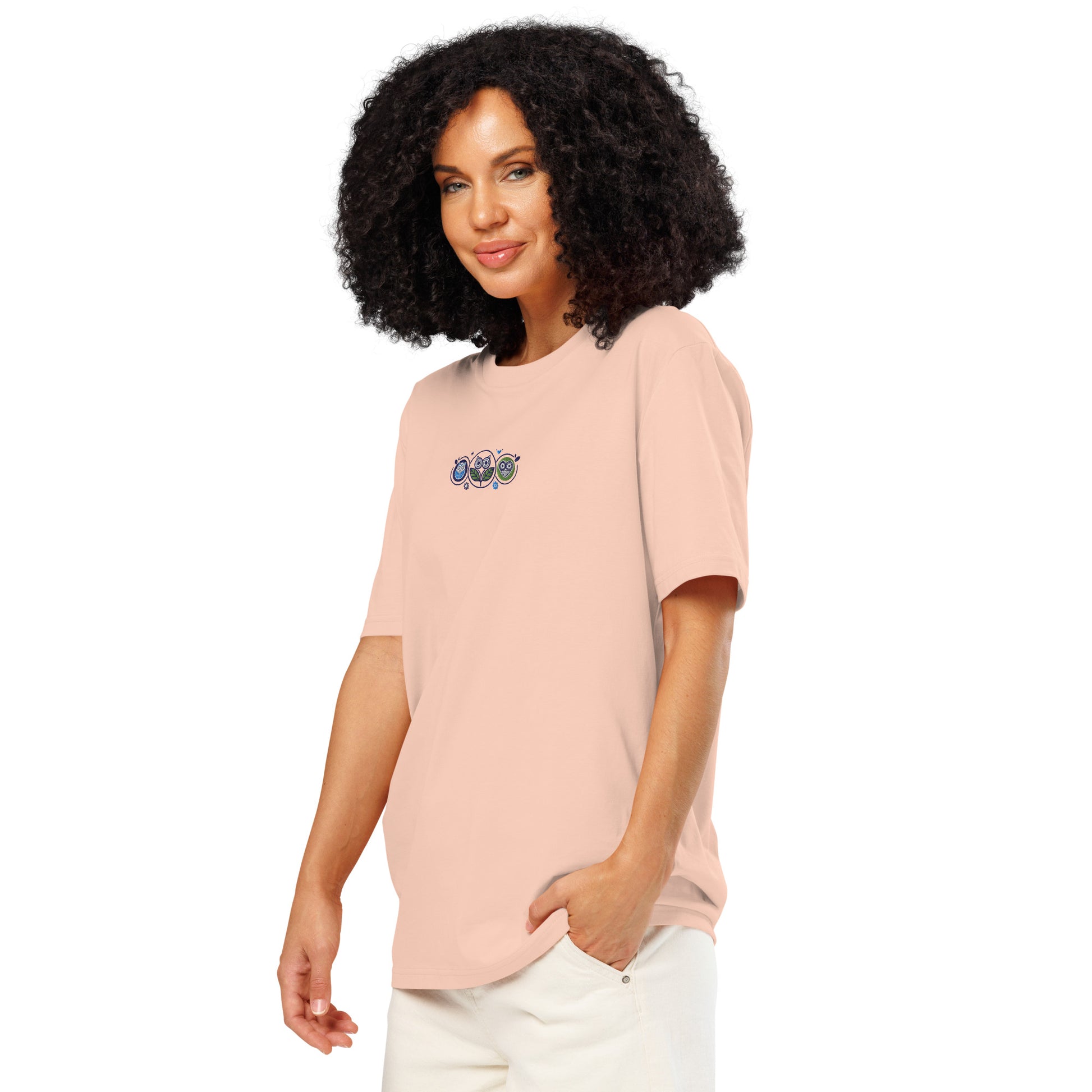 Unisex Organic Ribbed Neck T-Shirt: Nature’s Union | Owl Embroidered Sustainable Fashion USA Dudeily