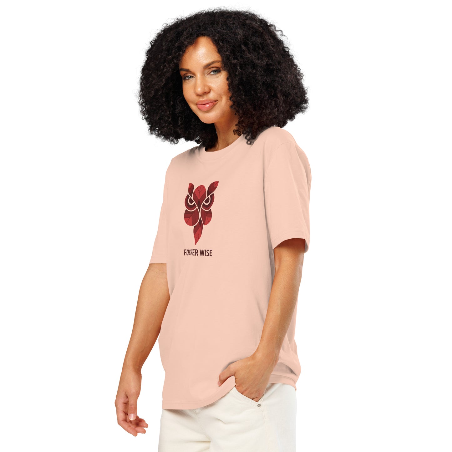 Unisex Organic Ribbed Neck T-Shirt: 'Forever Wise' | Sustainable Owl Fashion USA Dudeily