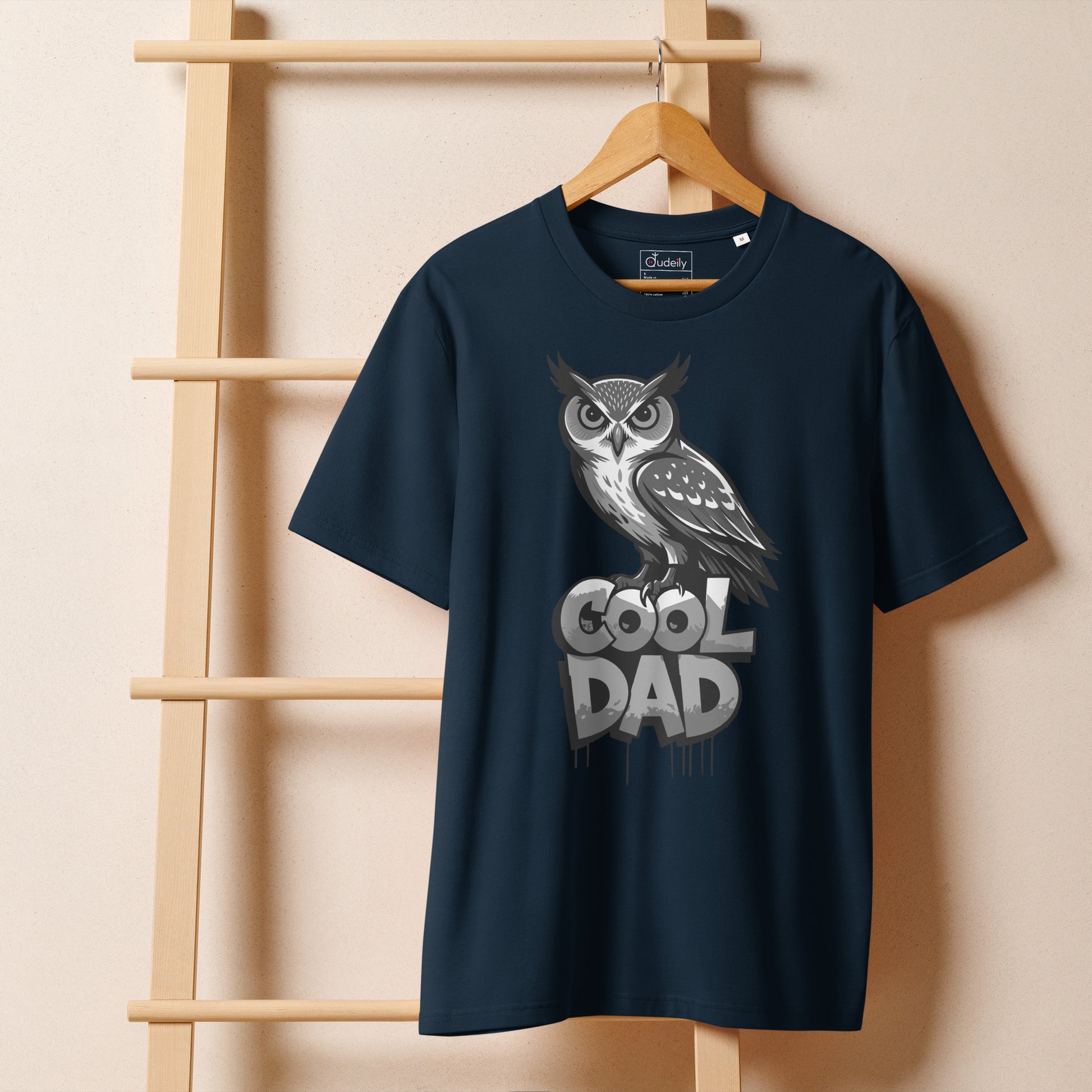Unisex Organic Ribbed Neck T-Shirt – Owl-Themed Sustainable Fashion for Father’s Day | Dudeily Dudeily