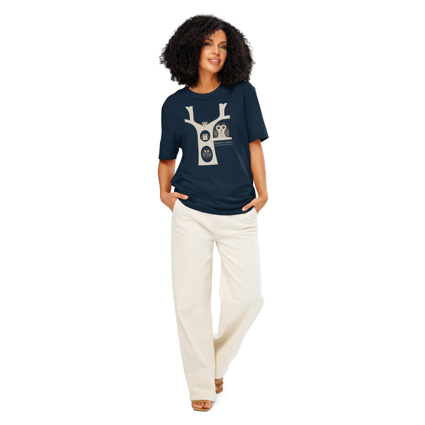 Unisex Organic Ribbed Neck T-Shirt – OwlNest Sustainable Fashion for Family Day Vibes French Navy Dudeily