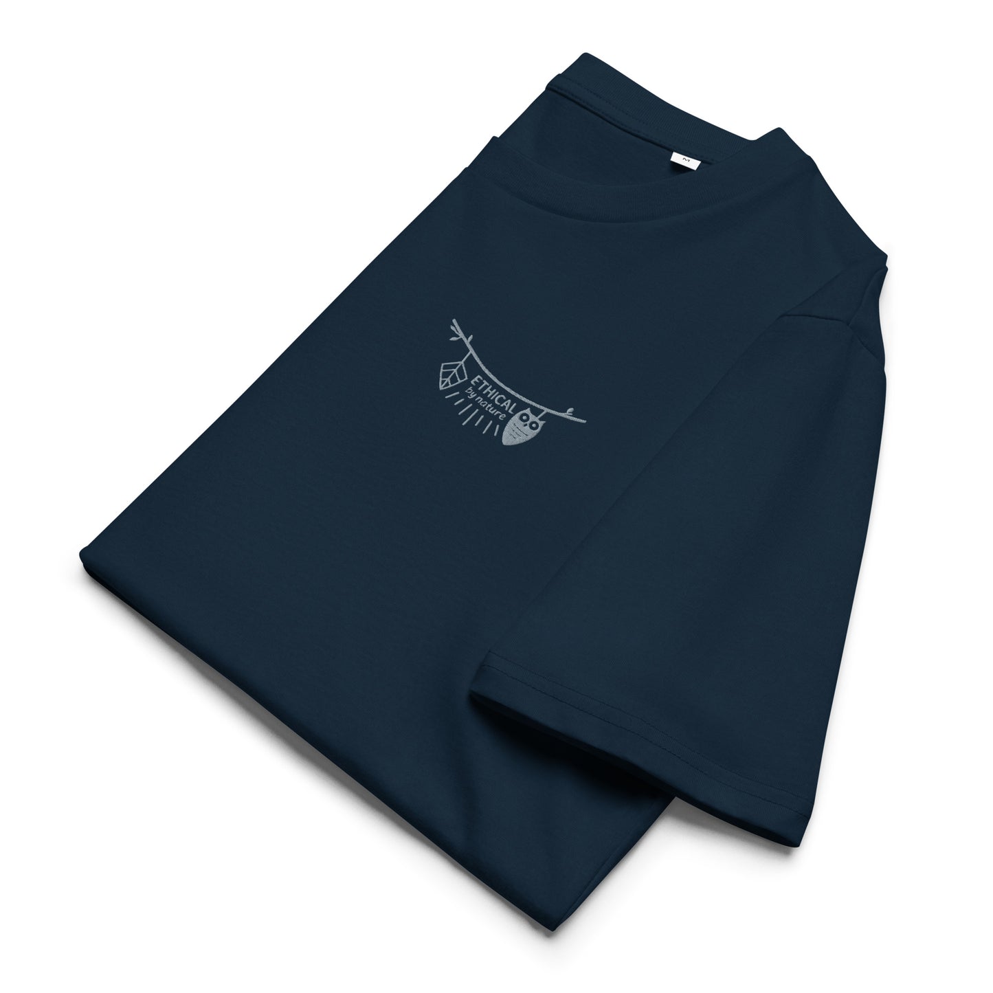 Unisex Organic Ribbed Neck T-Shirt: Ethical by Nature | Owl Embroidered Sustainable Fashion USA by Dudeily Dudeily