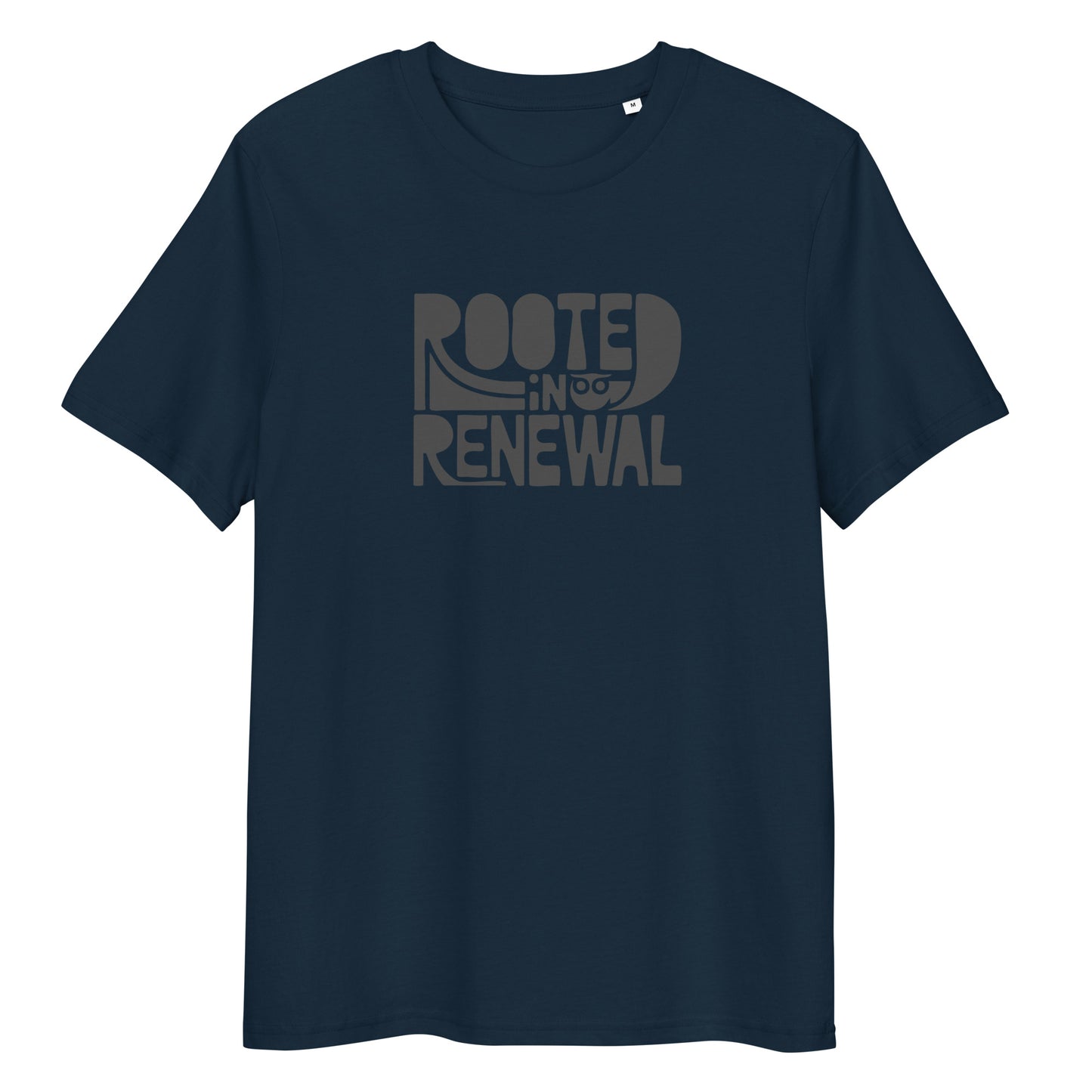 Unisex Essential Organic Hoodie "Rooted In Renewal" – Owl Print Sustainable Fashion French Navy Dudeily