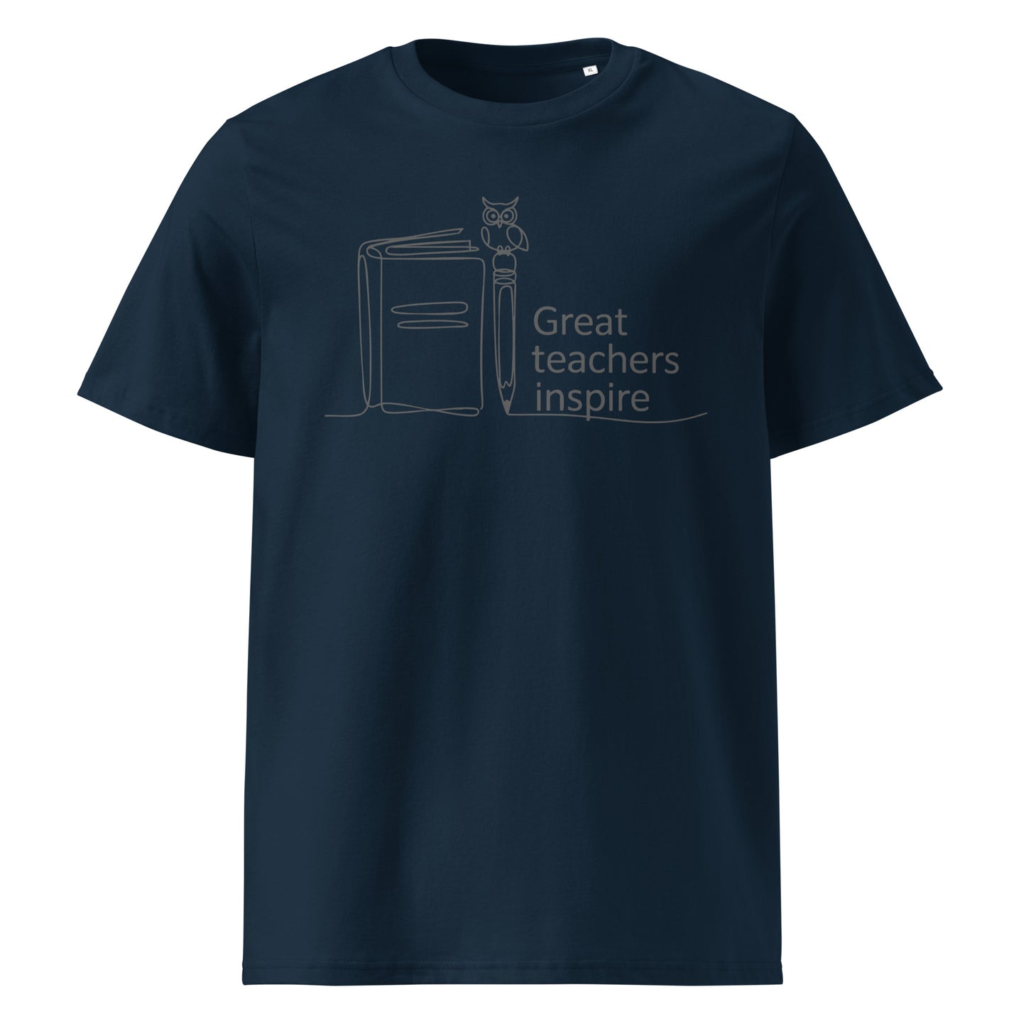 Unisex organic ribbed neck t-shirt French Navy Dudeily