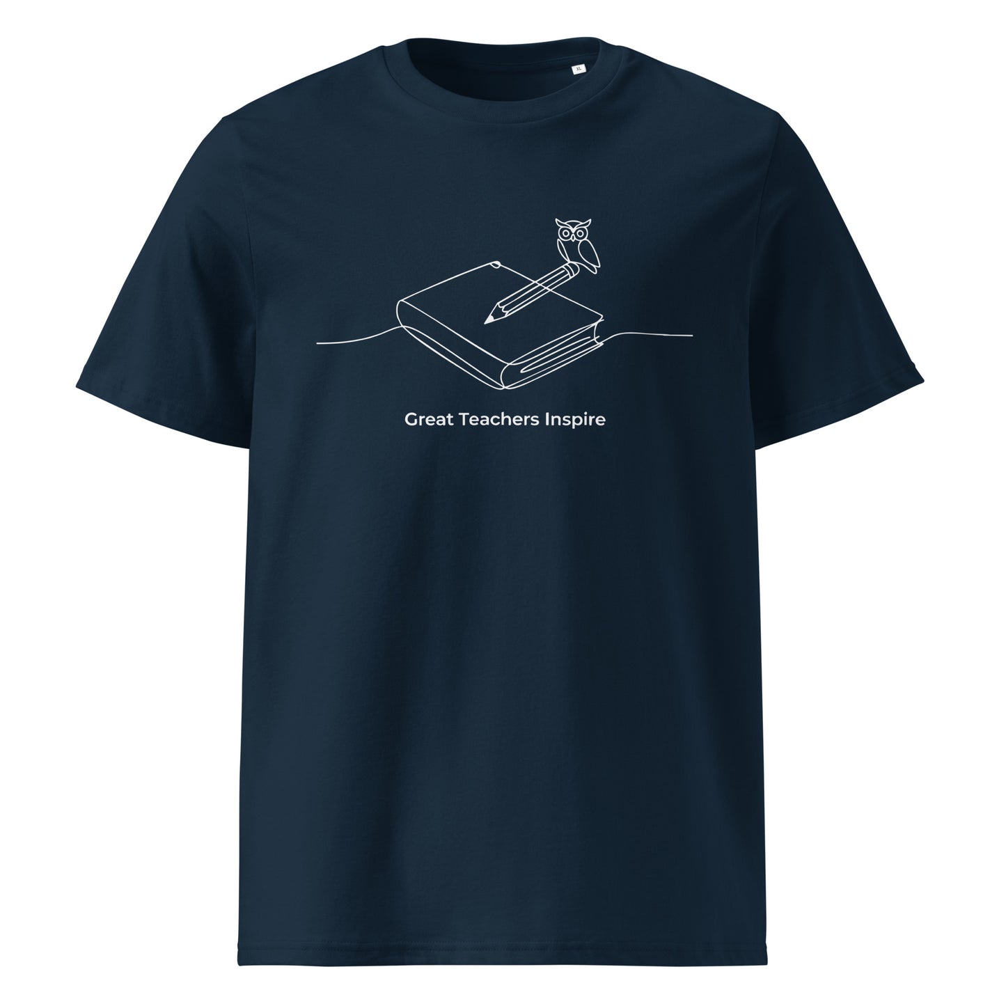 Unisex organic ribbed neck t-shirt French Navy Dudeily