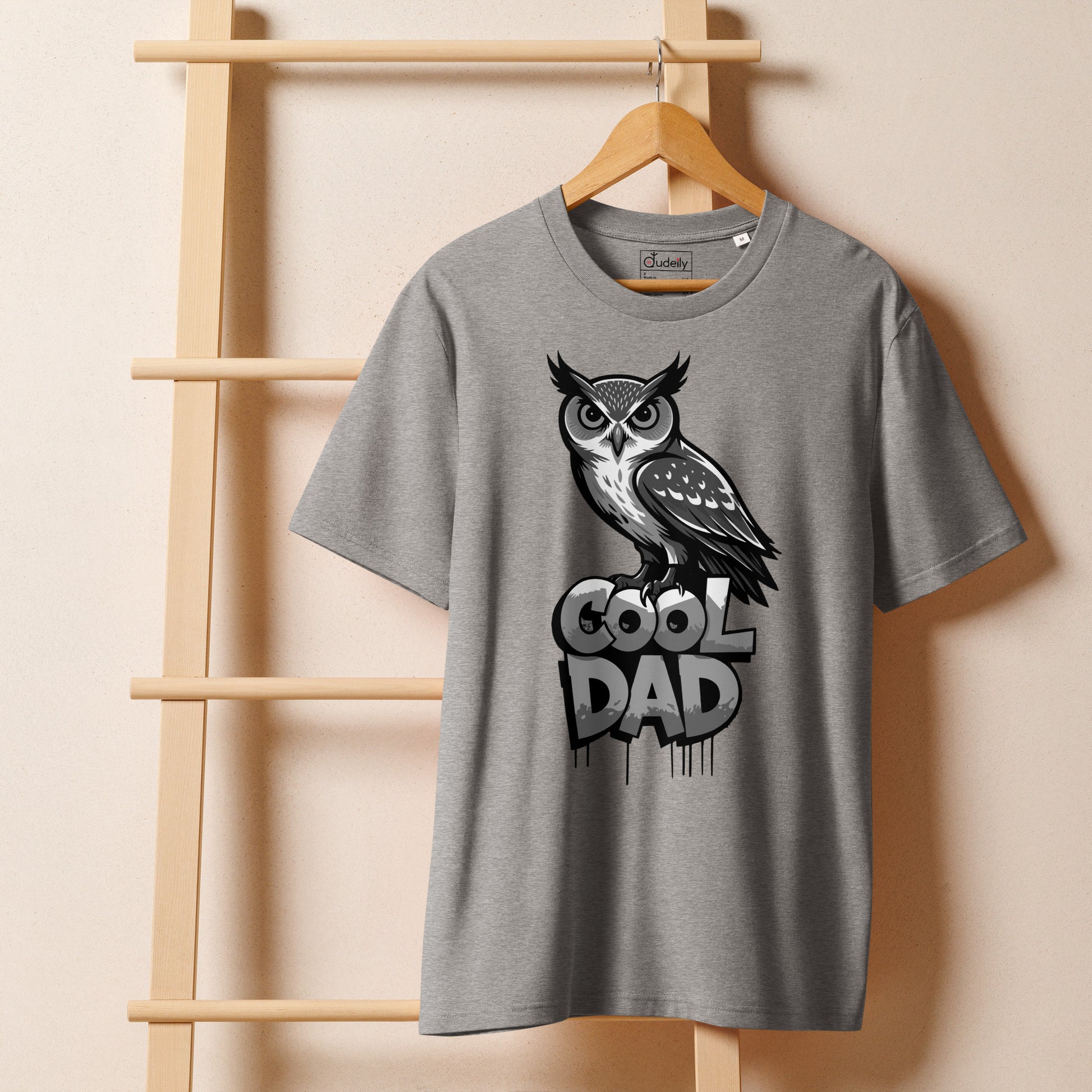 Unisex Organic Ribbed Neck T-Shirt – Owl-Themed Sustainable Fashion for Father’s Day | Dudeily Dudeily