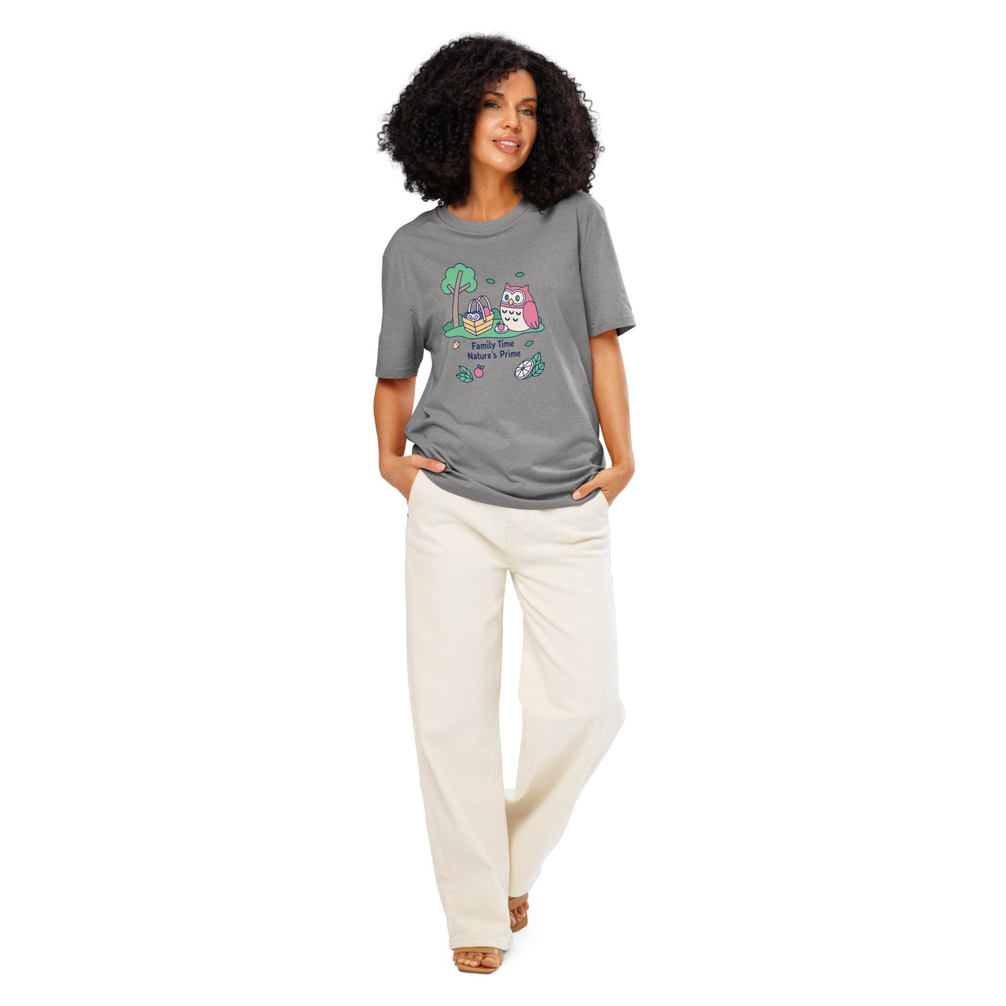 Unisex Organic Ribbed Neck T-Shirt – OwlThread Sustainable Fashion Pick for Family Day Heather Grey Dudeily