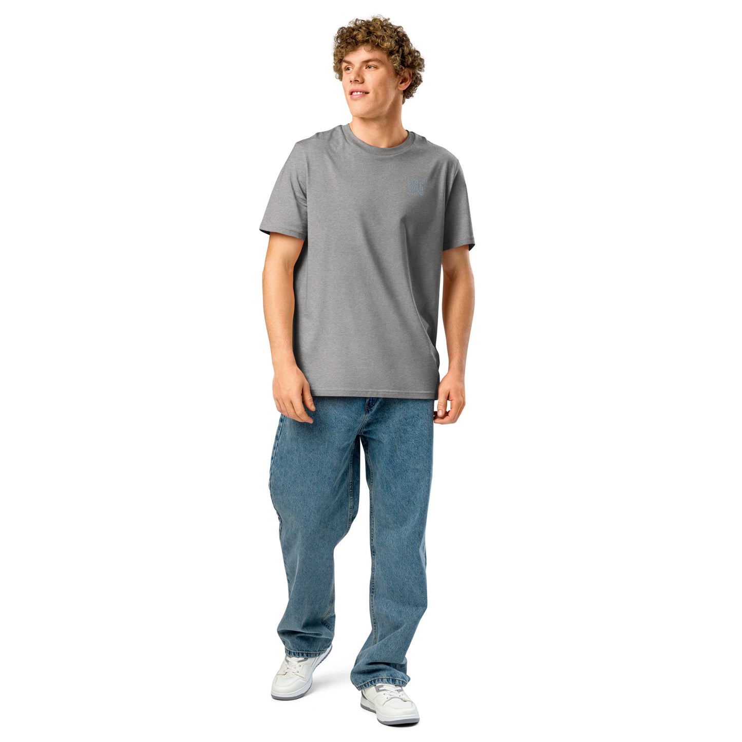 Eco-Friendly Owl Clothing Embroidered Unisex Organic Ribbed Neck T-Shirt "Grow With Care" Dudeily