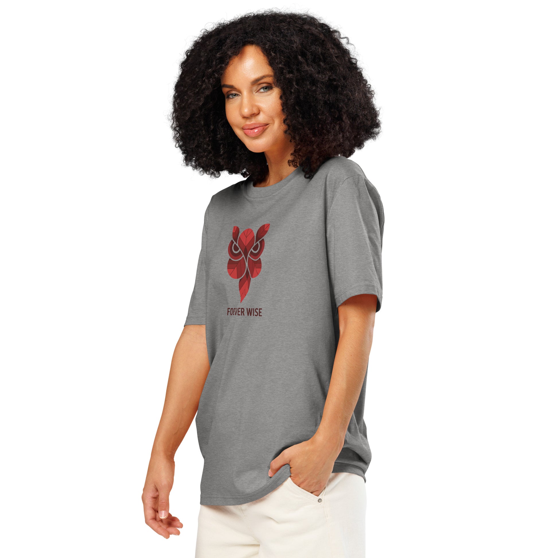 Unisex Organic Ribbed Neck T-Shirt: 'Forever Wise' | Sustainable Owl Fashion USA Dudeily