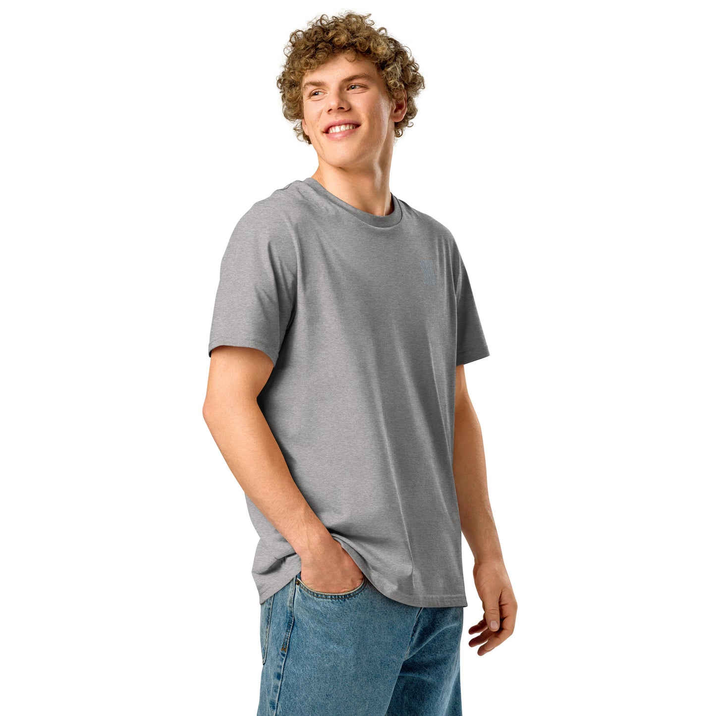 Eco-Friendly Owl Clothing Embroidered Unisex Organic Ribbed Neck T-Shirt "Grow With Care" Dudeily