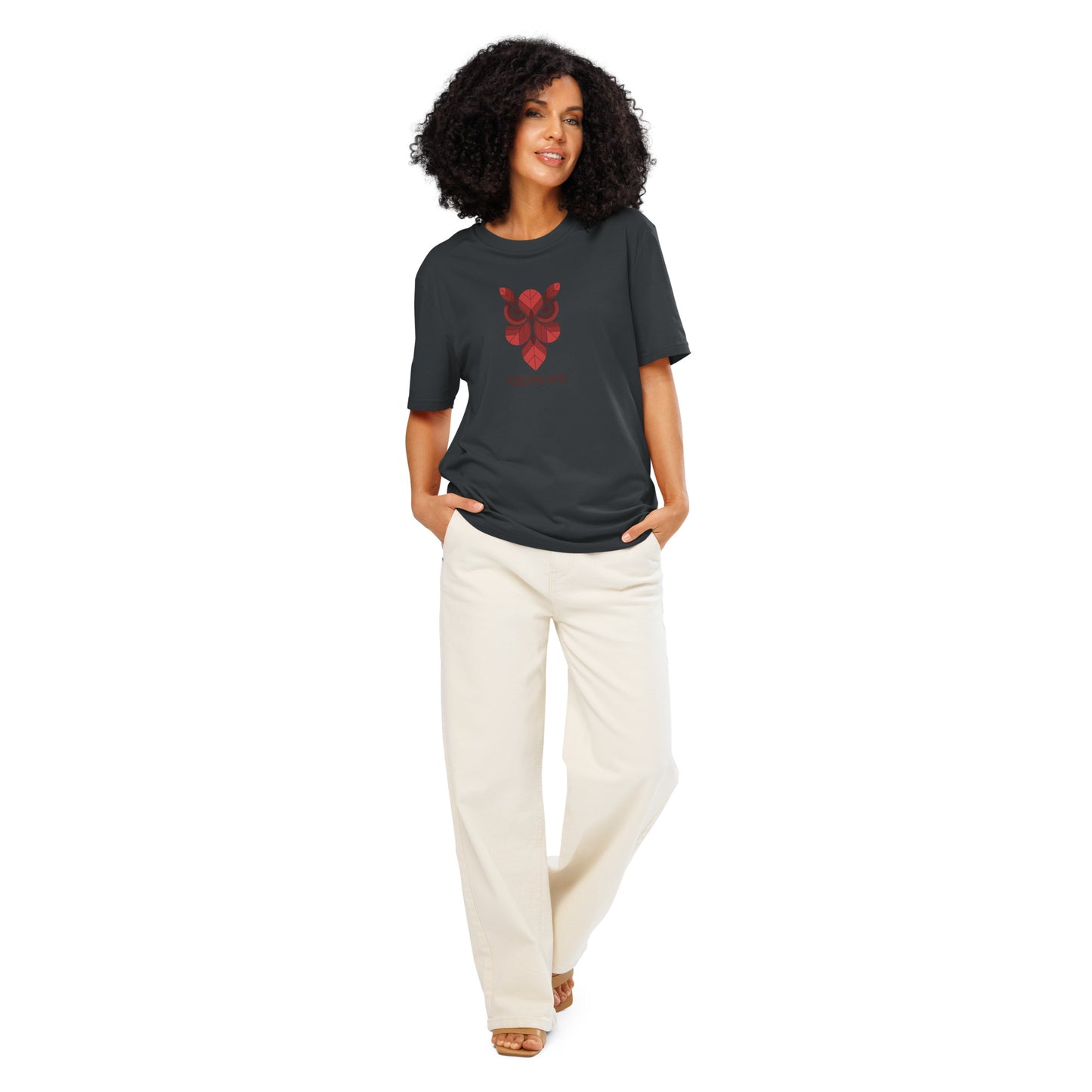 Unisex Organic Ribbed Neck T-Shirt: 'Forever Wise' | Sustainable Owl Fashion USA India Ink Grey Dudeily
