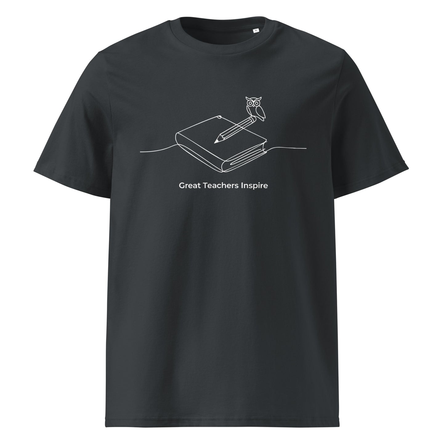 Unisex organic ribbed neck t-shirt India Ink Grey Dudeily