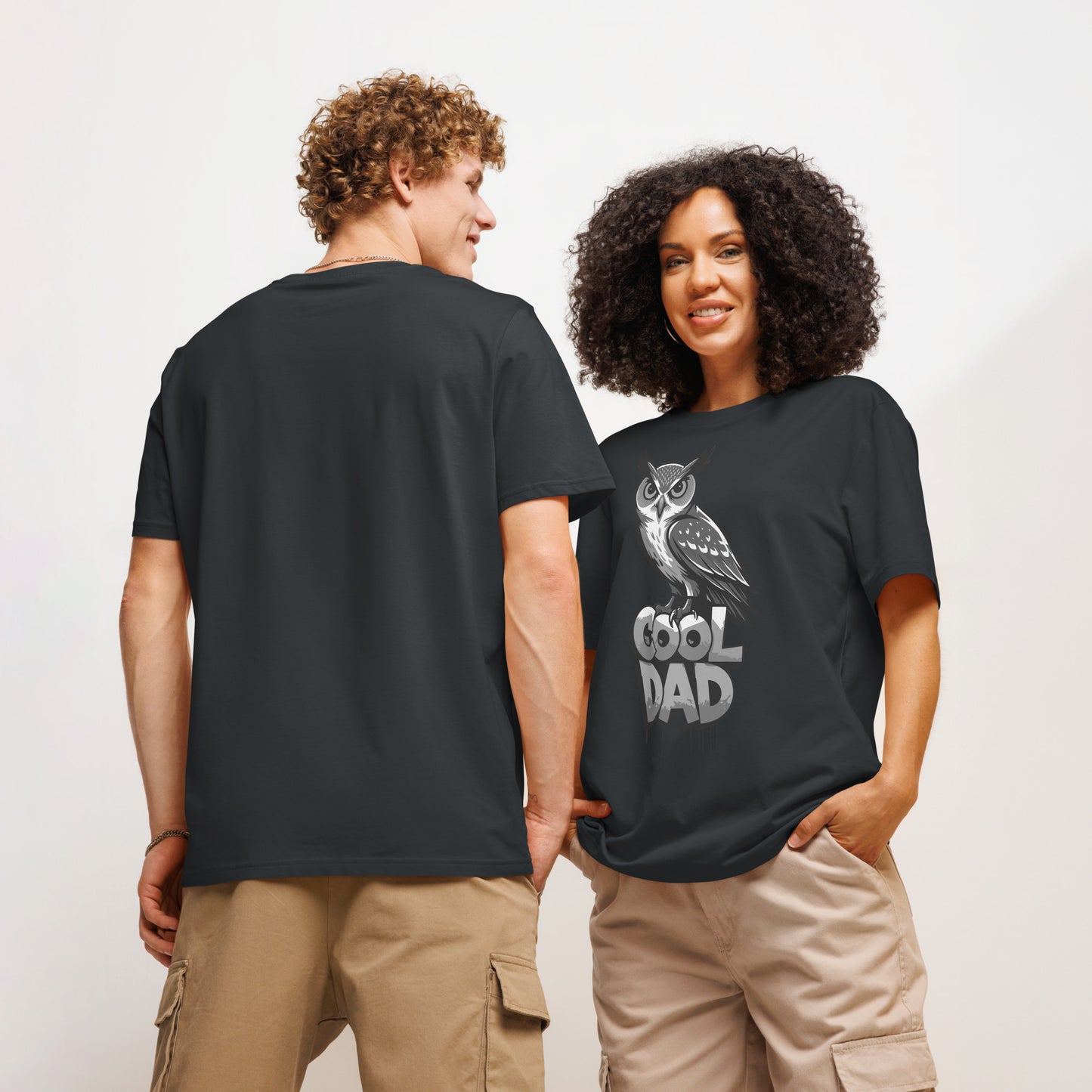 Unisex Organic Ribbed Neck T-Shirt – Owl-Themed Sustainable Fashion for Father’s Day | Dudeily Dudeily