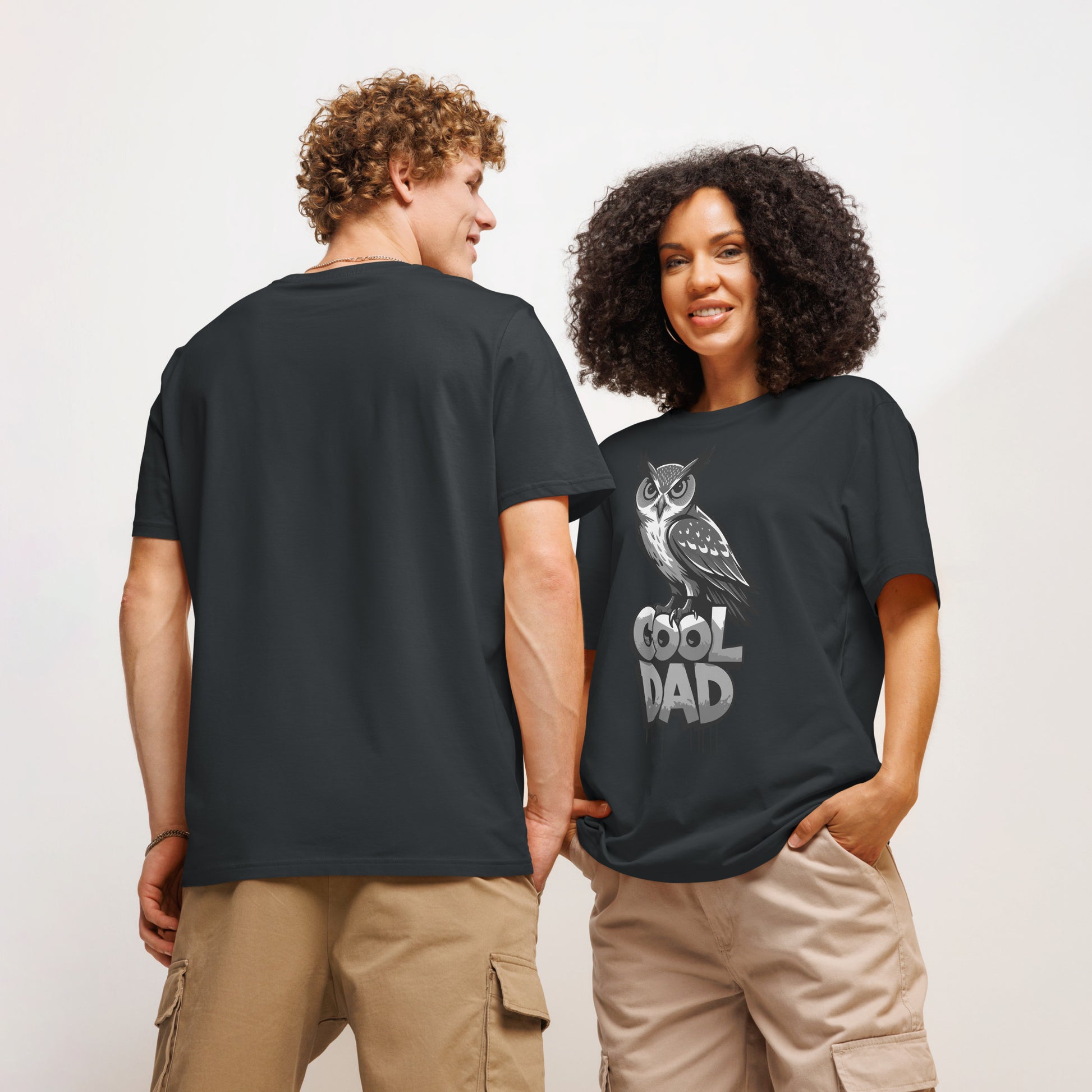 Unisex Organic Ribbed Neck T-Shirt – Owl-Themed Sustainable Fashion for Father’s Day | Dudeily Dudeily