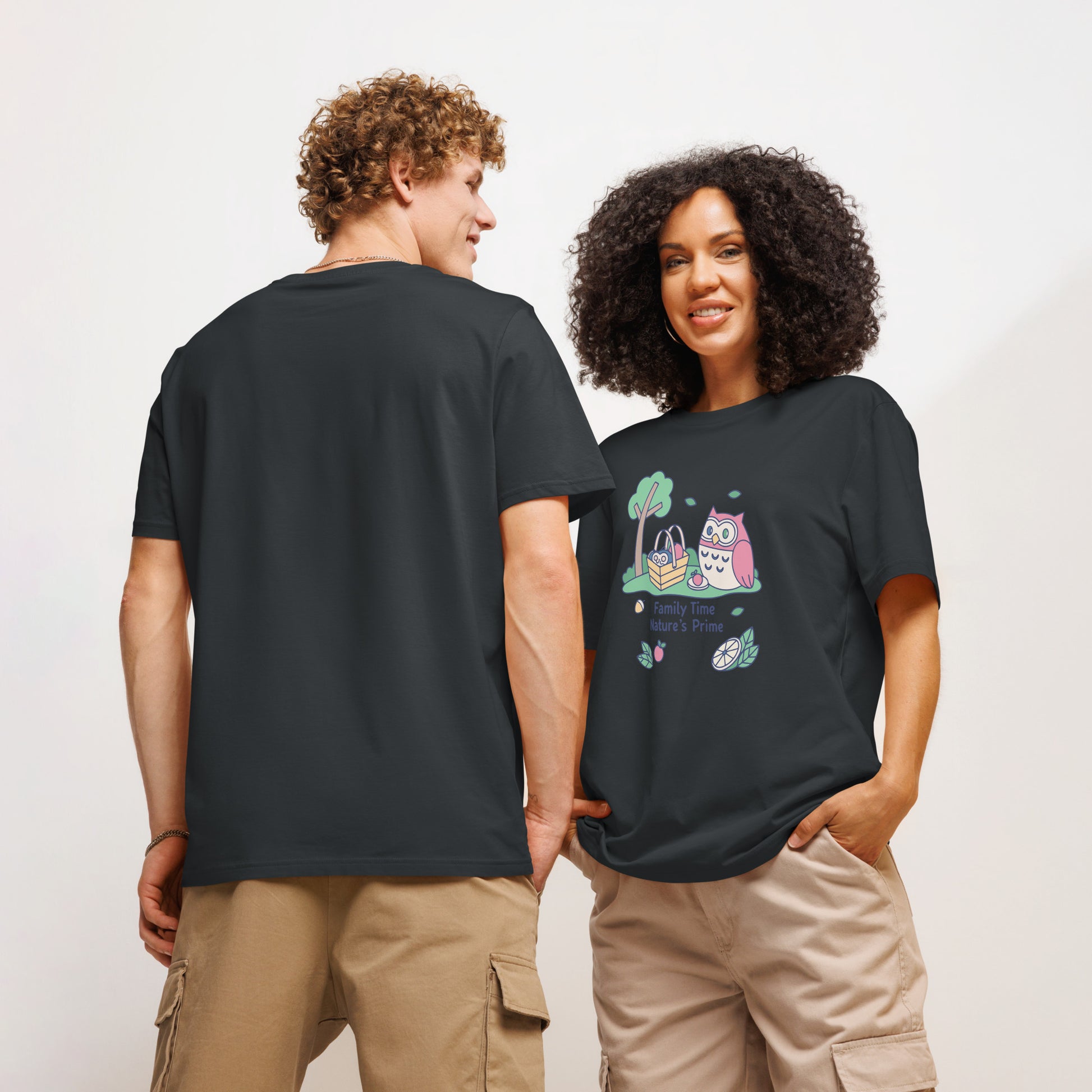 Unisex Organic Ribbed Neck T-Shirt – OwlThread Sustainable Fashion Pick for Family Day Dudeily