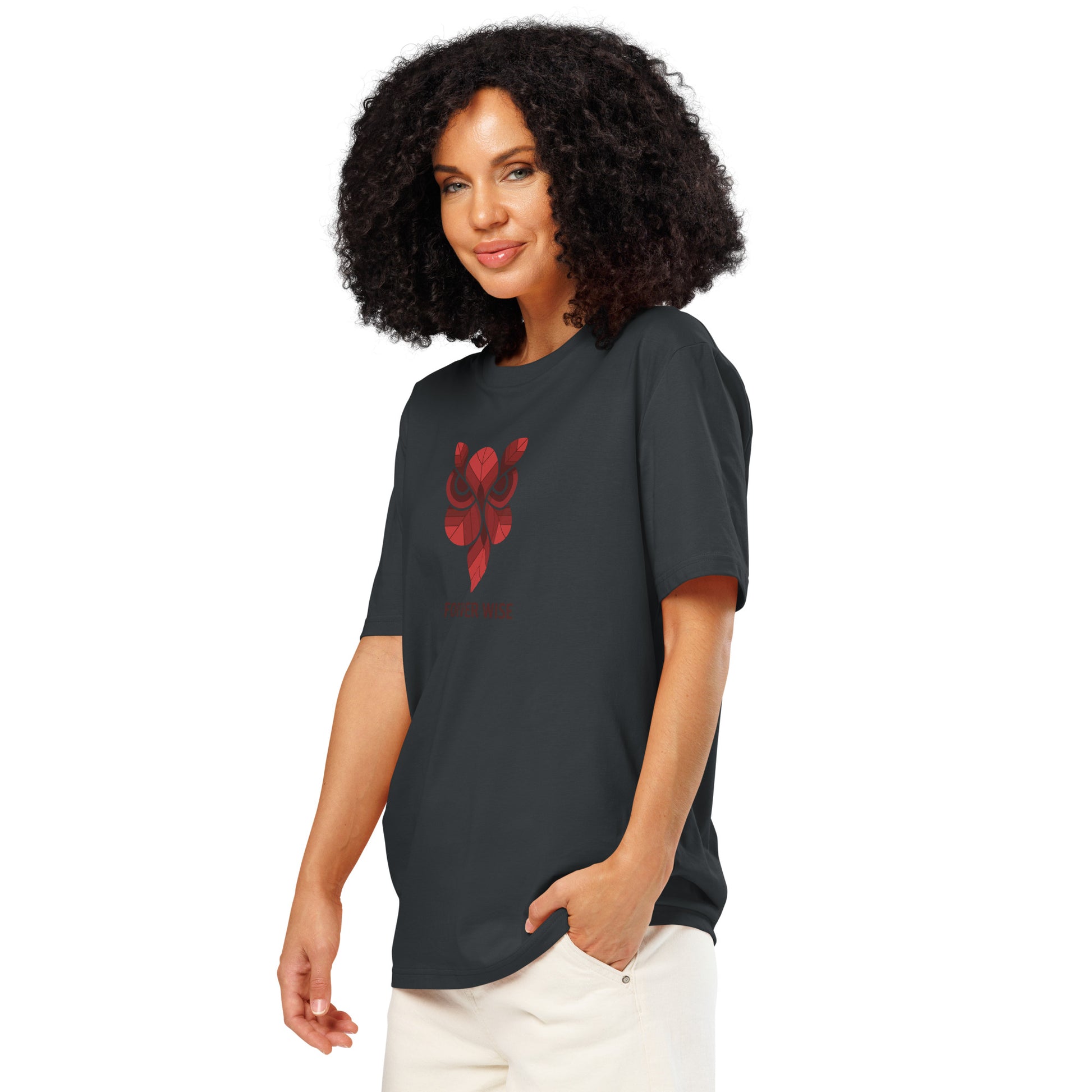 Unisex Organic Ribbed Neck T-Shirt: 'Forever Wise' | Sustainable Owl Fashion USA Dudeily