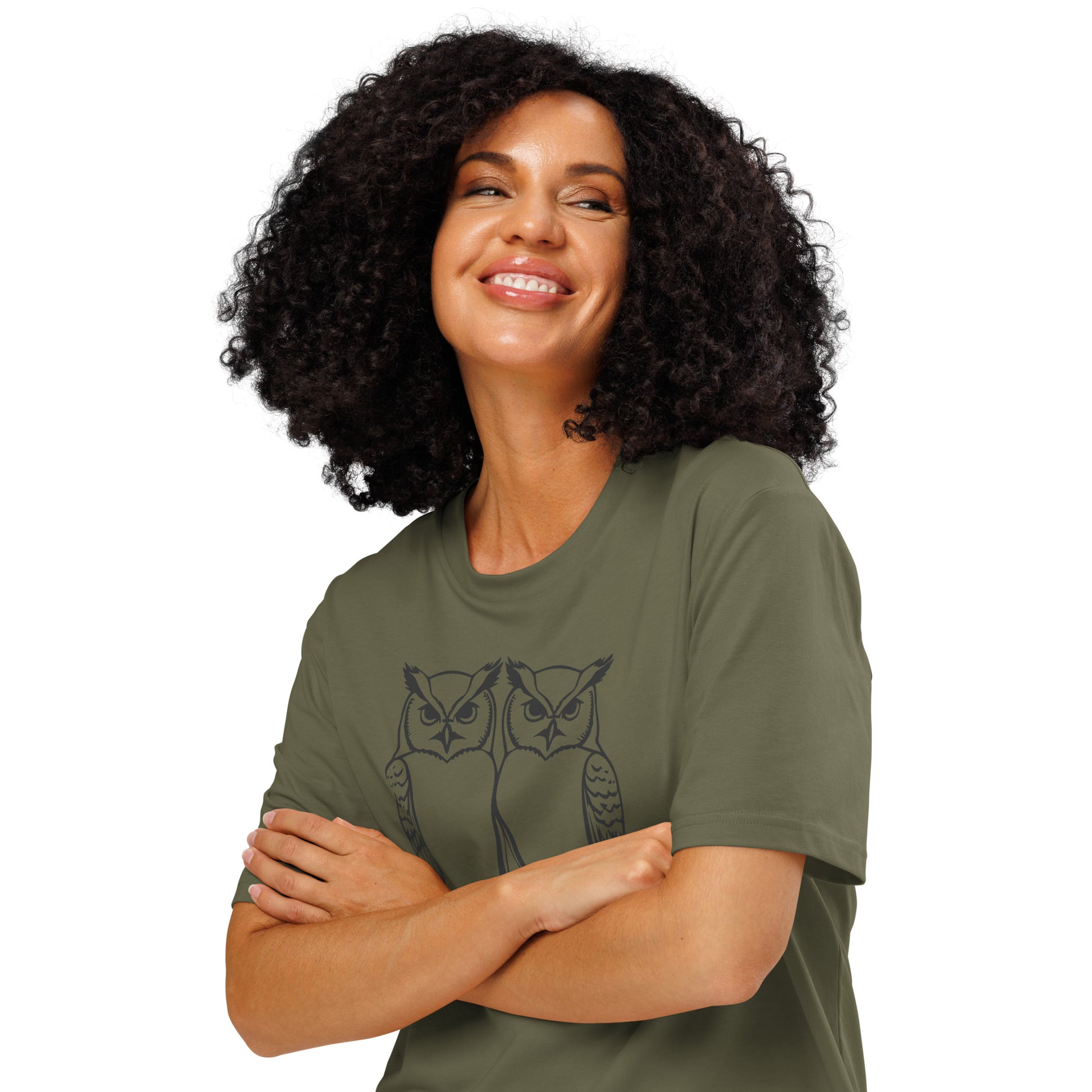 Unisex Organic Ribbed Neck T-Shirt: Hoo’s Got My Back? | Owl-Themed Sustainable Fashion USA by Dudeily Dudeily
