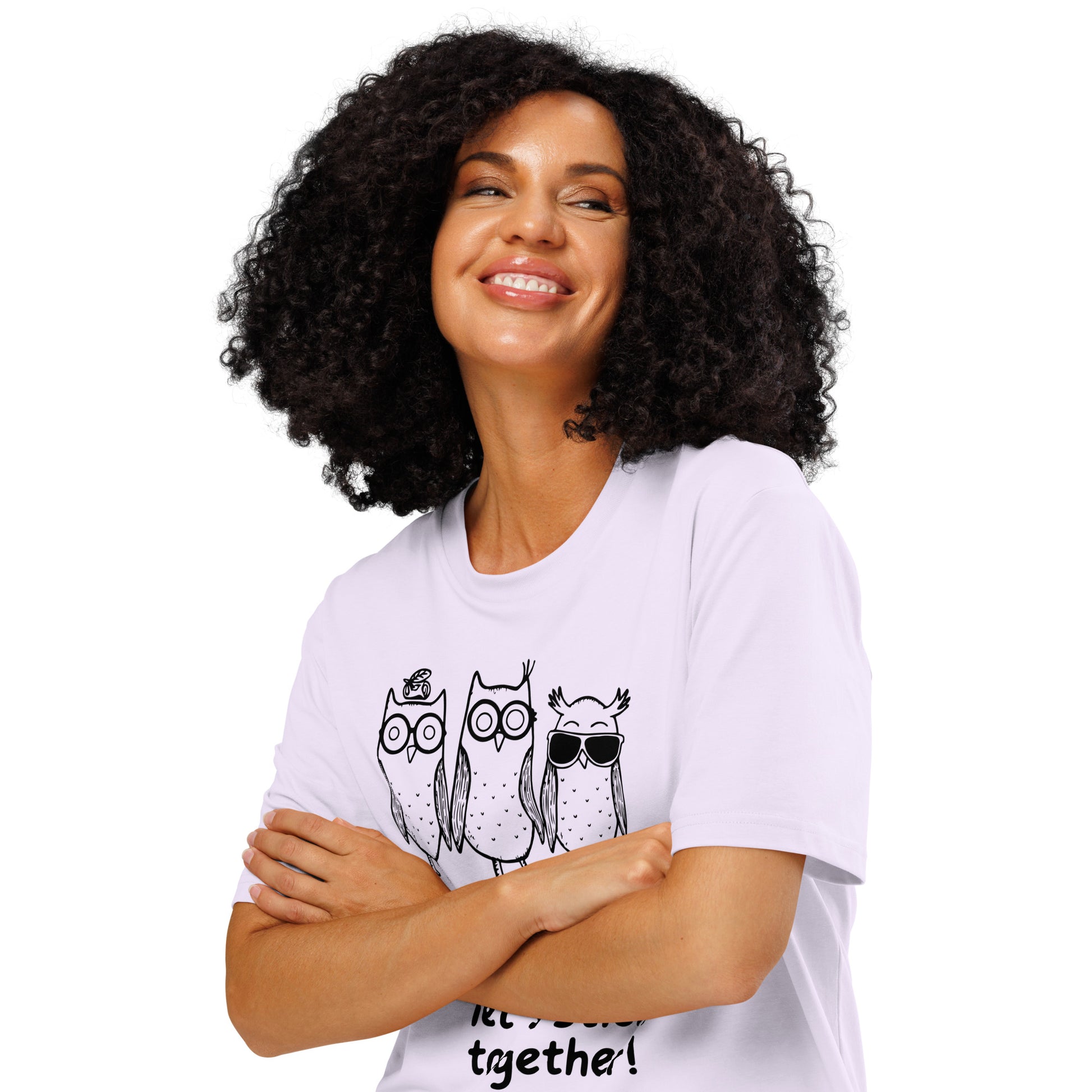 Unisex Organic Ribbed Neck T-Shirt: Hoot Hoot Let’s Stick Together! | Owl-Themed Sustainable Fashion USA Dudeily