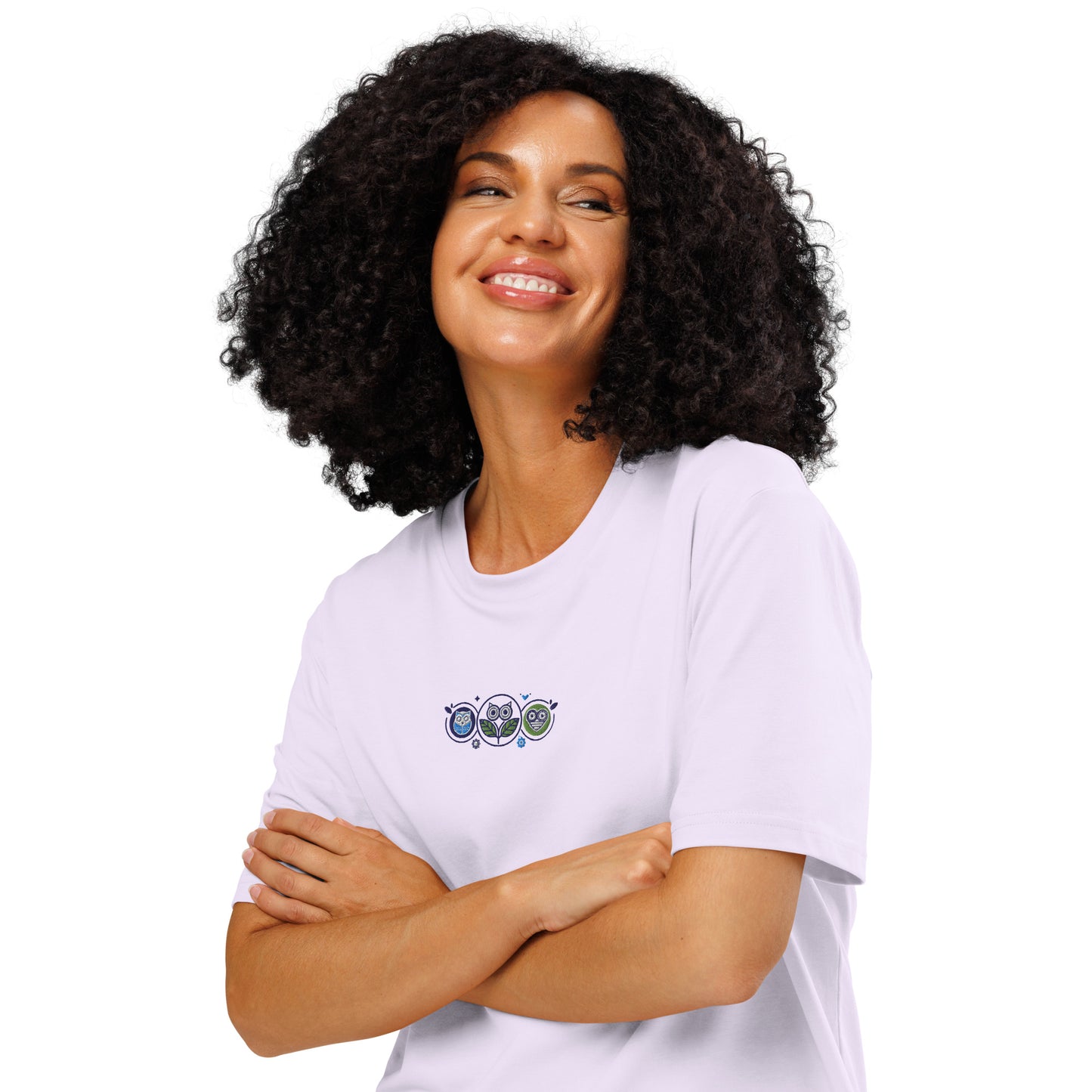 Unisex Organic Ribbed Neck T-Shirt: Nature’s Union | Owl Embroidered Sustainable Fashion USA Dudeily