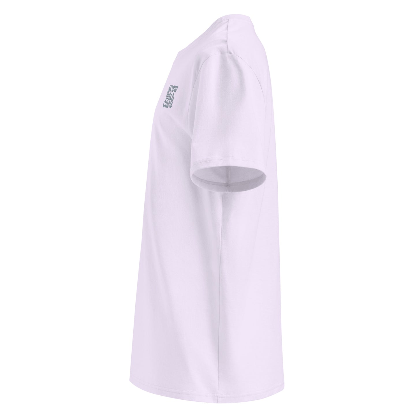 Eco-Friendly Owl Clothing Embroidered Unisex Organic Ribbed Neck T-Shirt "Grow With Care" Dudeily
