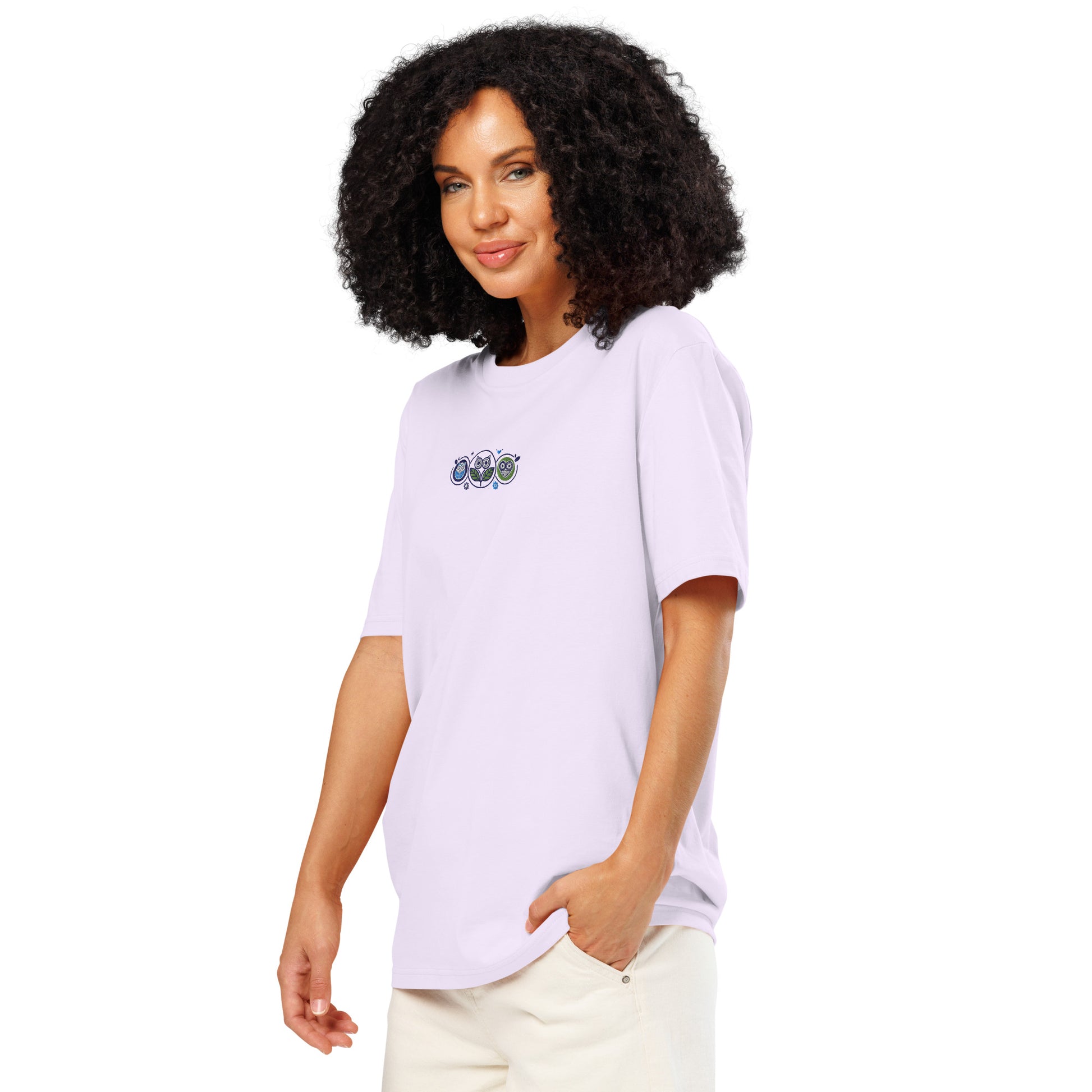 Unisex Organic Ribbed Neck T-Shirt: Nature’s Union | Owl Embroidered Sustainable Fashion USA Dudeily