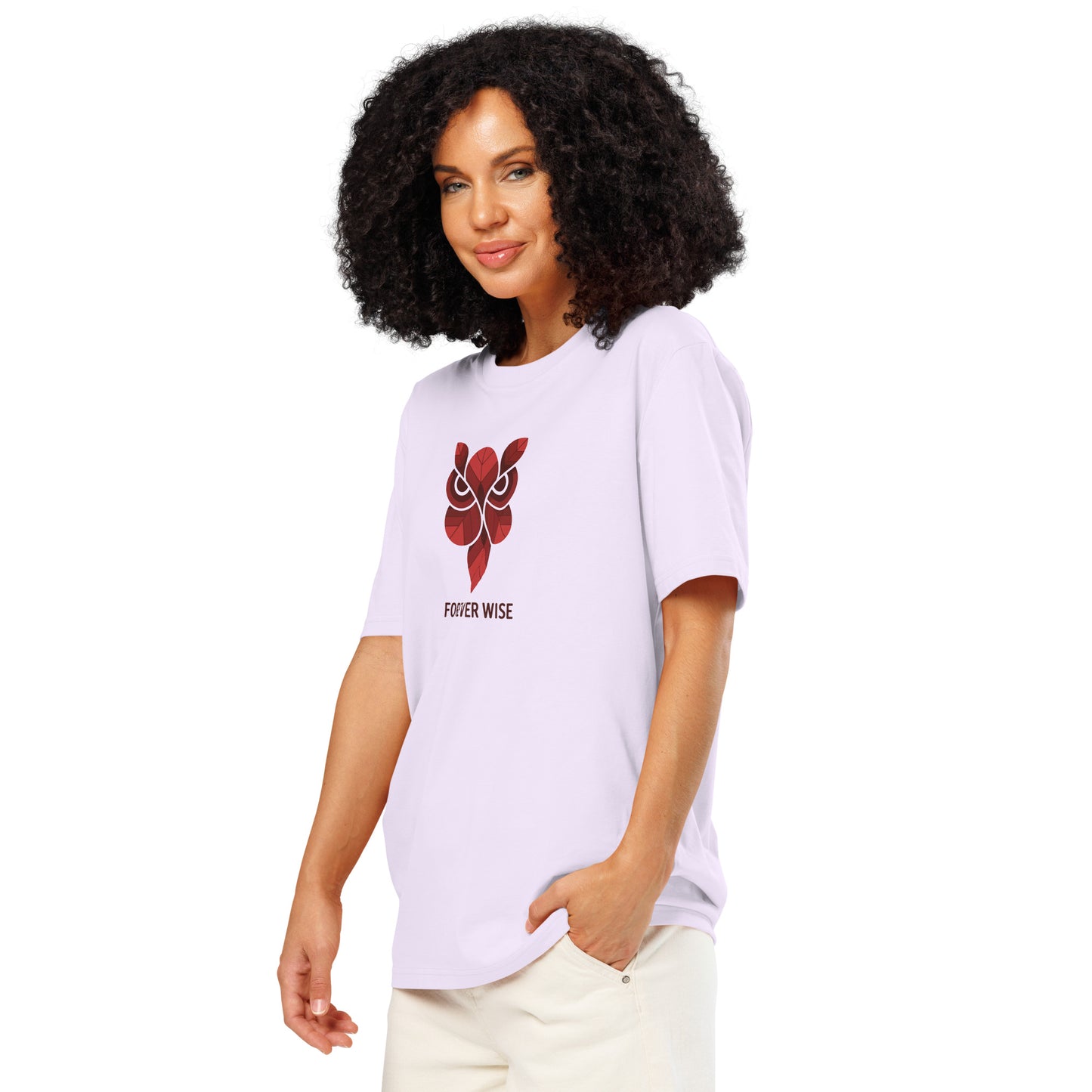 Unisex Organic Ribbed Neck T-Shirt: 'Forever Wise' | Sustainable Owl Fashion USA Dudeily
