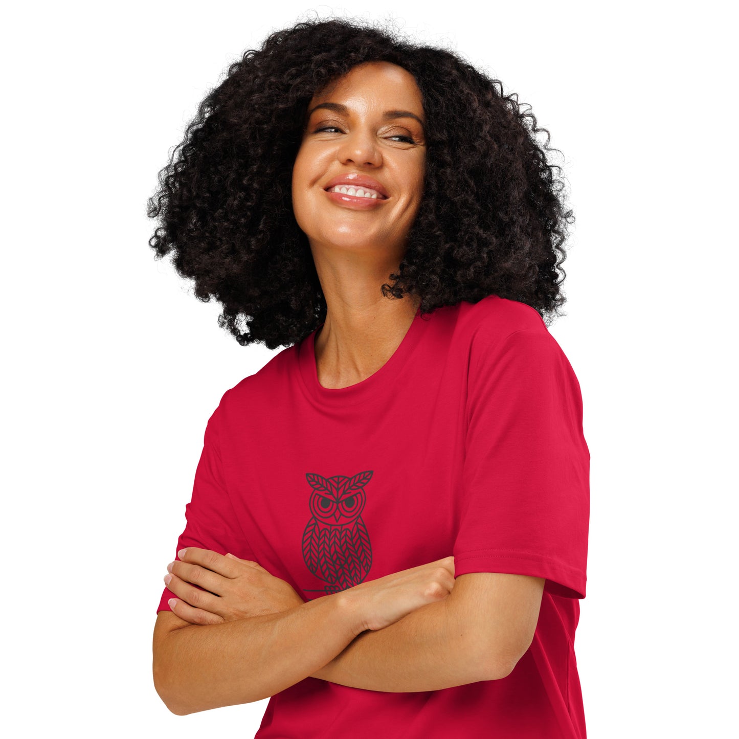 Unisex Organic Ribbed Neck T-Shirt: 'Ethics in Every Feather' | Sustainable Owl Fashion USA Dudeily