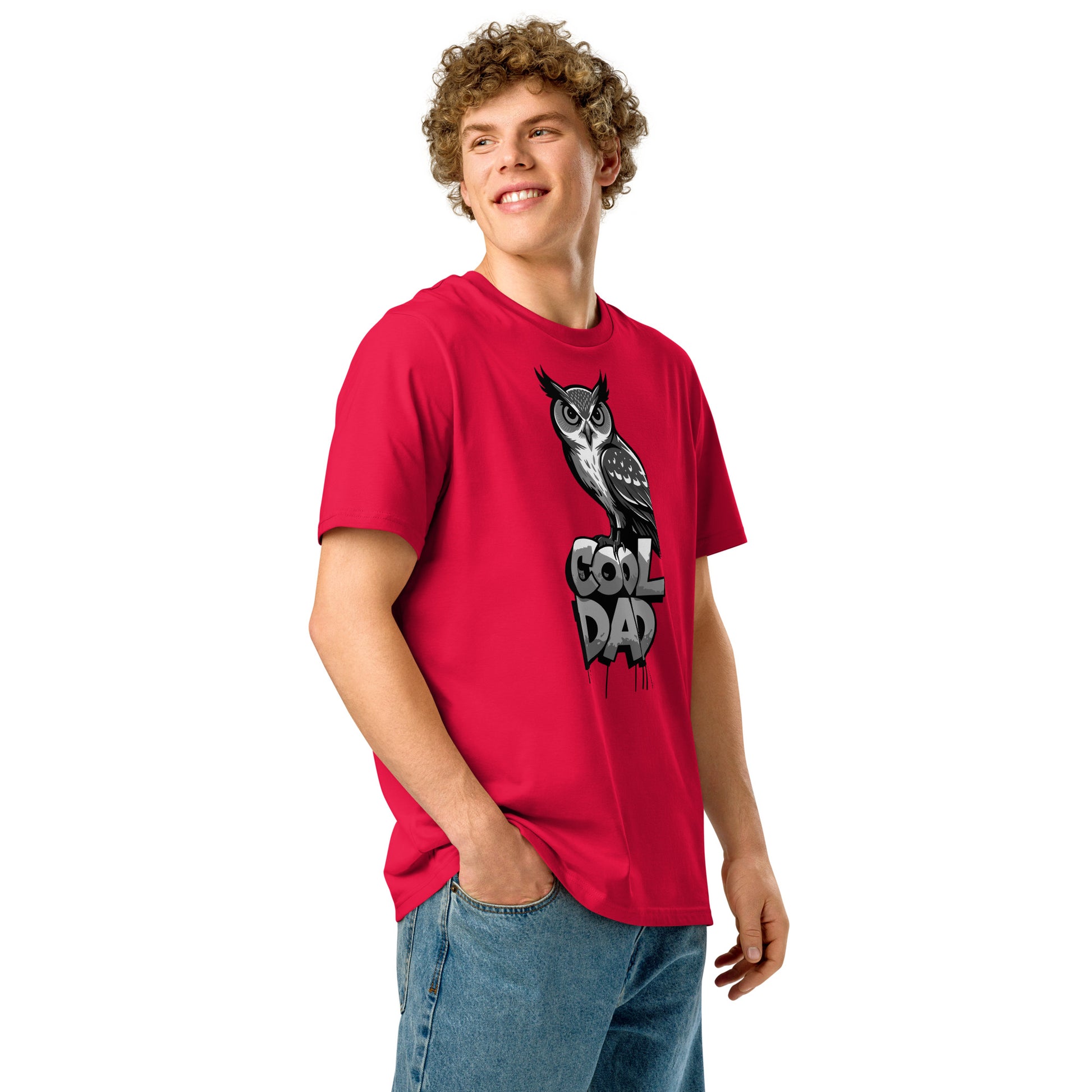 Unisex Organic Ribbed Neck T-Shirt – Owl-Themed Sustainable Fashion for Father’s Day | Dudeily Dudeily