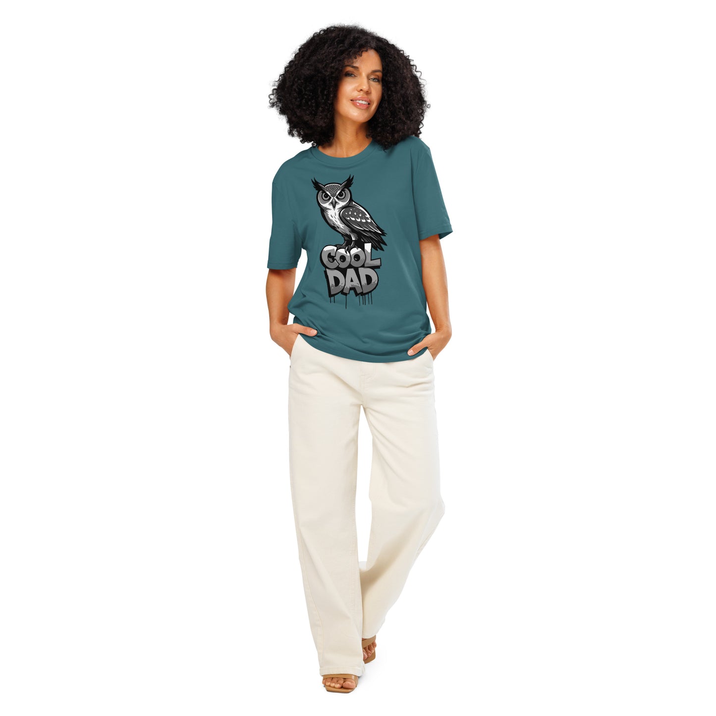 Unisex Organic Ribbed Neck T-Shirt – Owl-Themed Sustainable Fashion for Father’s Day | Dudeily Stargazer Dudeily