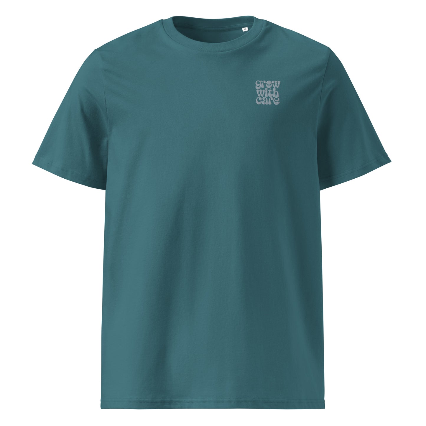 Eco-Friendly Owl Clothing Embroidered Unisex Organic Ribbed Neck T-Shirt "Grow With Care" Stargazer Dudeily