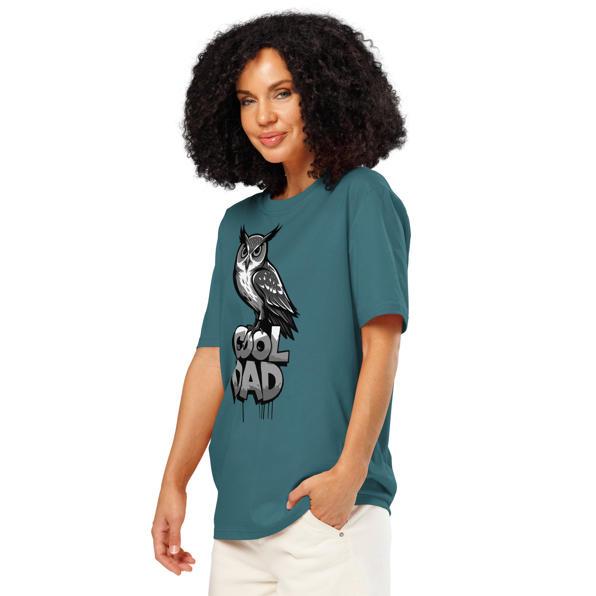 Unisex Organic Ribbed Neck T-Shirt – Owl-Themed Sustainable Fashion for Father’s Day | Dudeily Dudeily