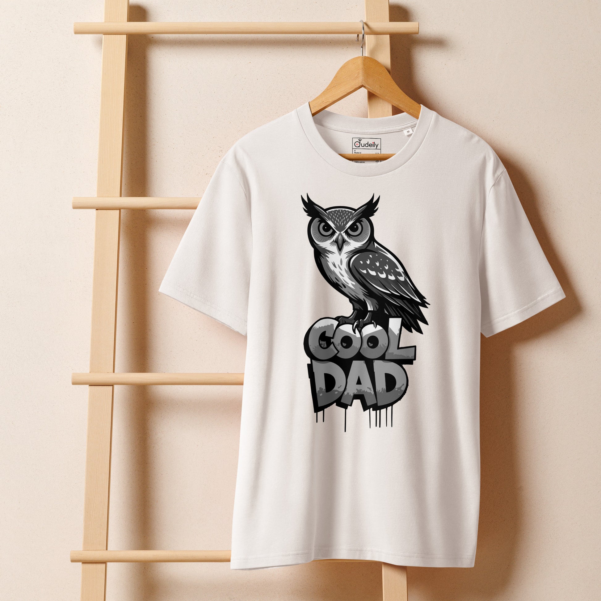 Unisex Organic Ribbed Neck T-Shirt – Owl-Themed Sustainable Fashion for Father’s Day | Dudeily Dudeily