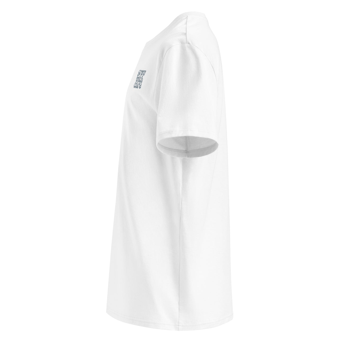 Eco-Friendly Owl Clothing Embroidered Unisex Organic Ribbed Neck T-Shirt "Grow With Care" Dudeily