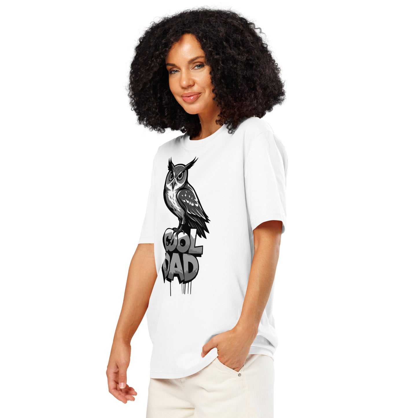 Unisex Organic Ribbed Neck T-Shirt – Owl-Themed Sustainable Fashion for Father’s Day | Dudeily Dudeily
