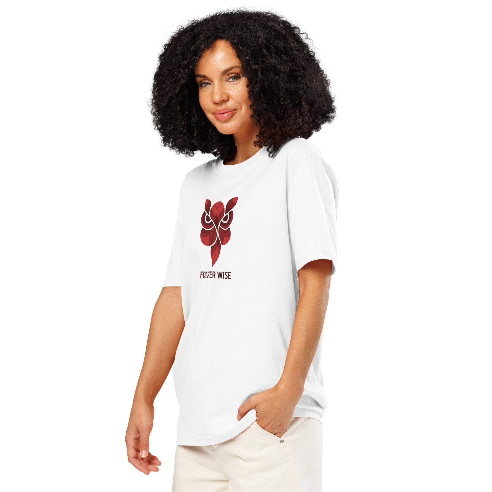 Unisex Organic Ribbed Neck T-Shirt: 'Forever Wise' | Sustainable Owl Fashion USA Dudeily