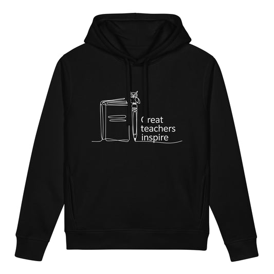 Unisex organic side pocket hoodie Black Dudeily