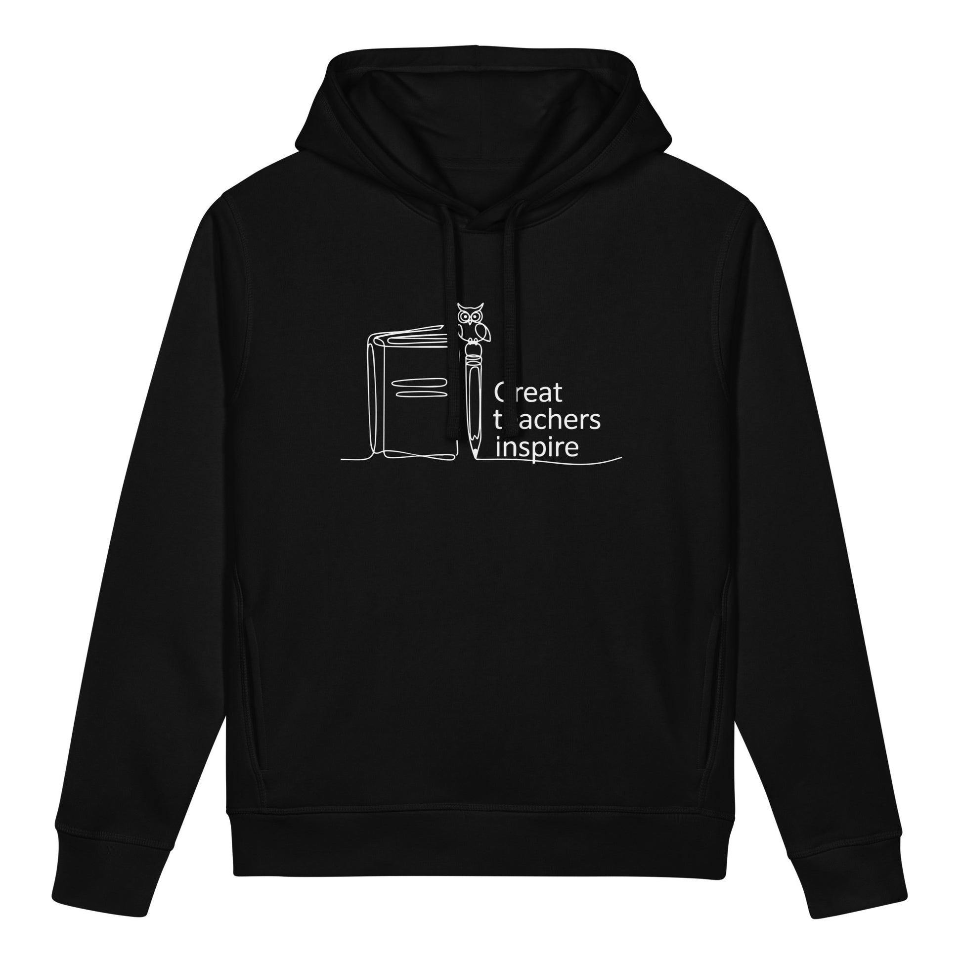 Unisex organic side pocket hoodie Black Dudeily