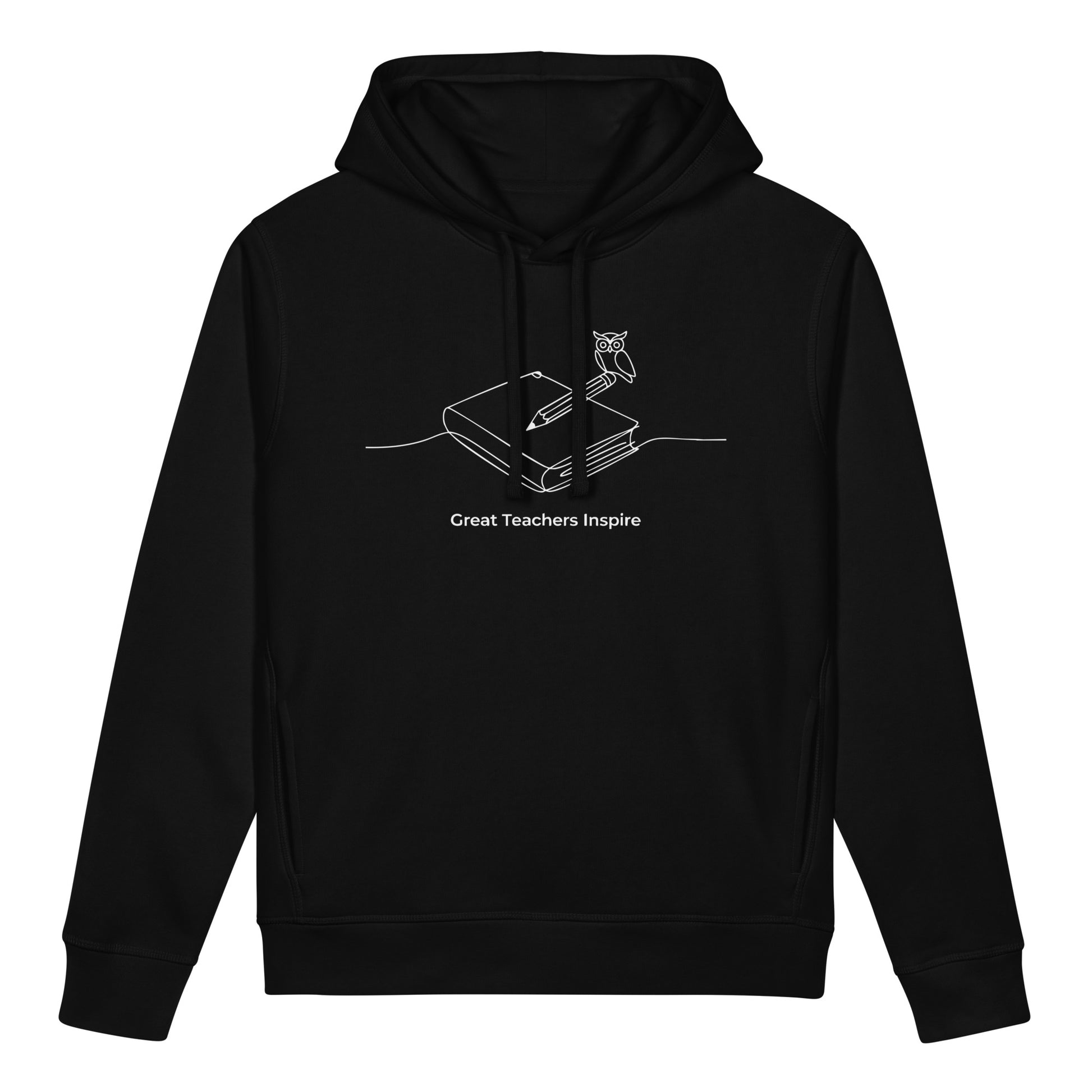 Unisex organic side pocket hoodie Black Dudeily