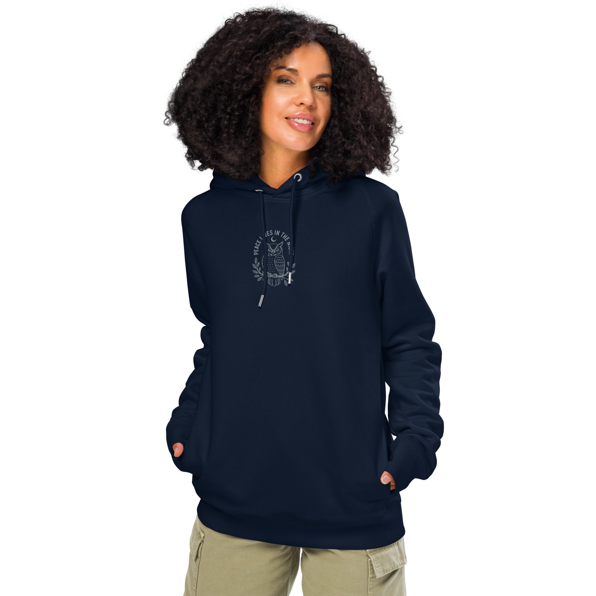 Owl Unisex Organic Side Pocket Hoodie – "Ethics in Every Feather" | Sustainable Fashion Dudeily