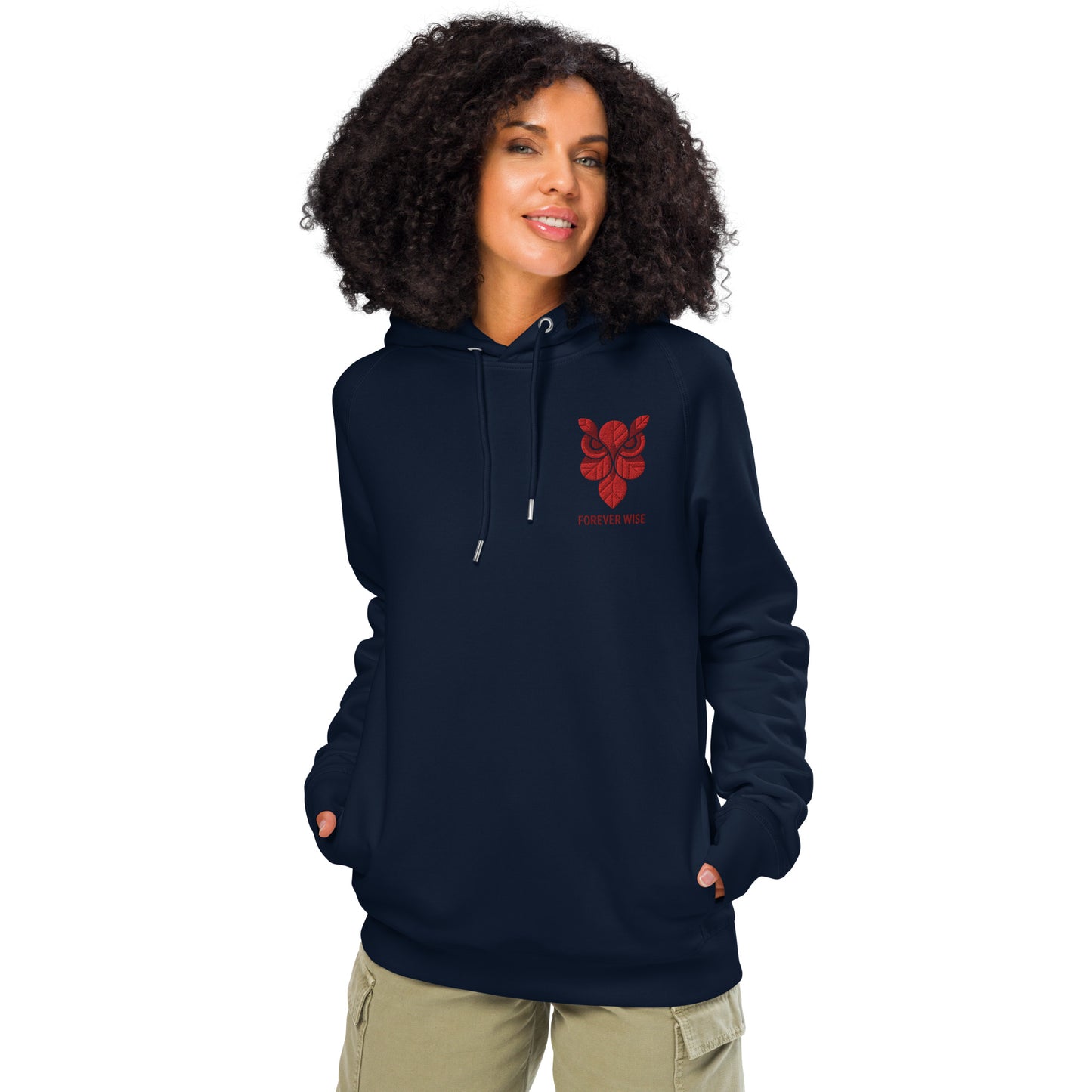 Owl Unisex Organic Side Pocket Hoodie: 'Forever Wise' in Fall | Sustainable Fashion USA Dudeily