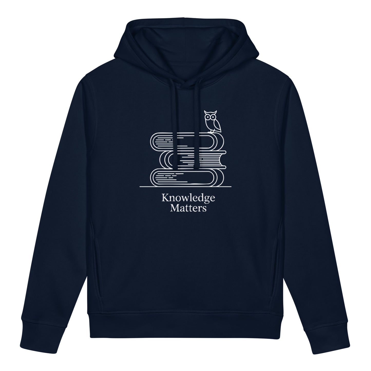 Unisex organic side pocket hoodie French Navy Dudeily