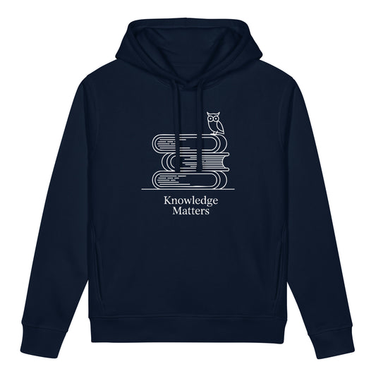 Unisex organic side pocket hoodie French Navy Dudeily