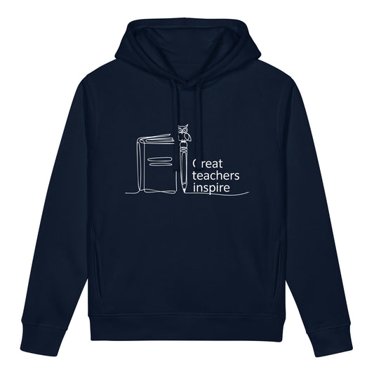 Unisex organic side pocket hoodie French Navy Dudeily