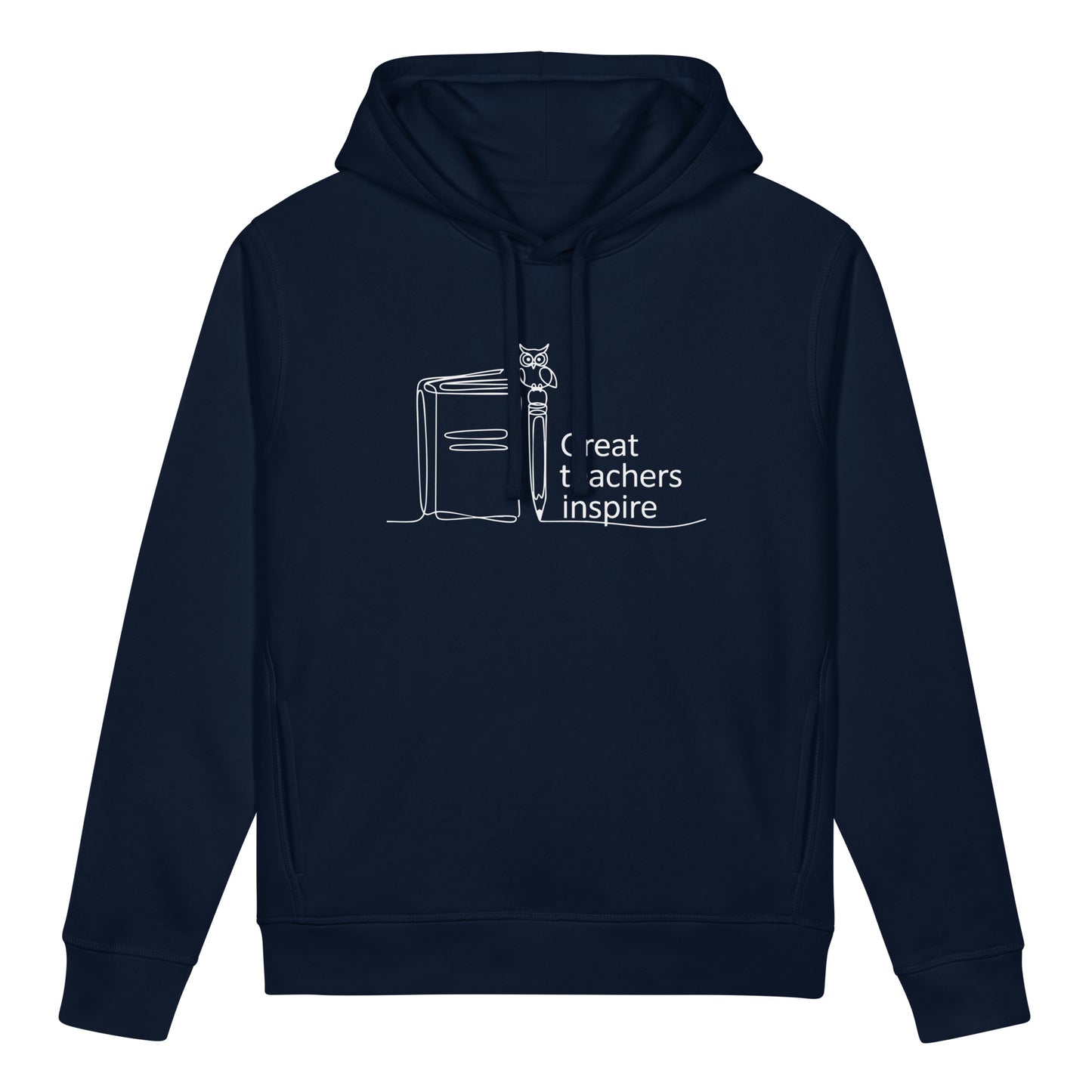 Unisex organic side pocket hoodie French Navy Dudeily
