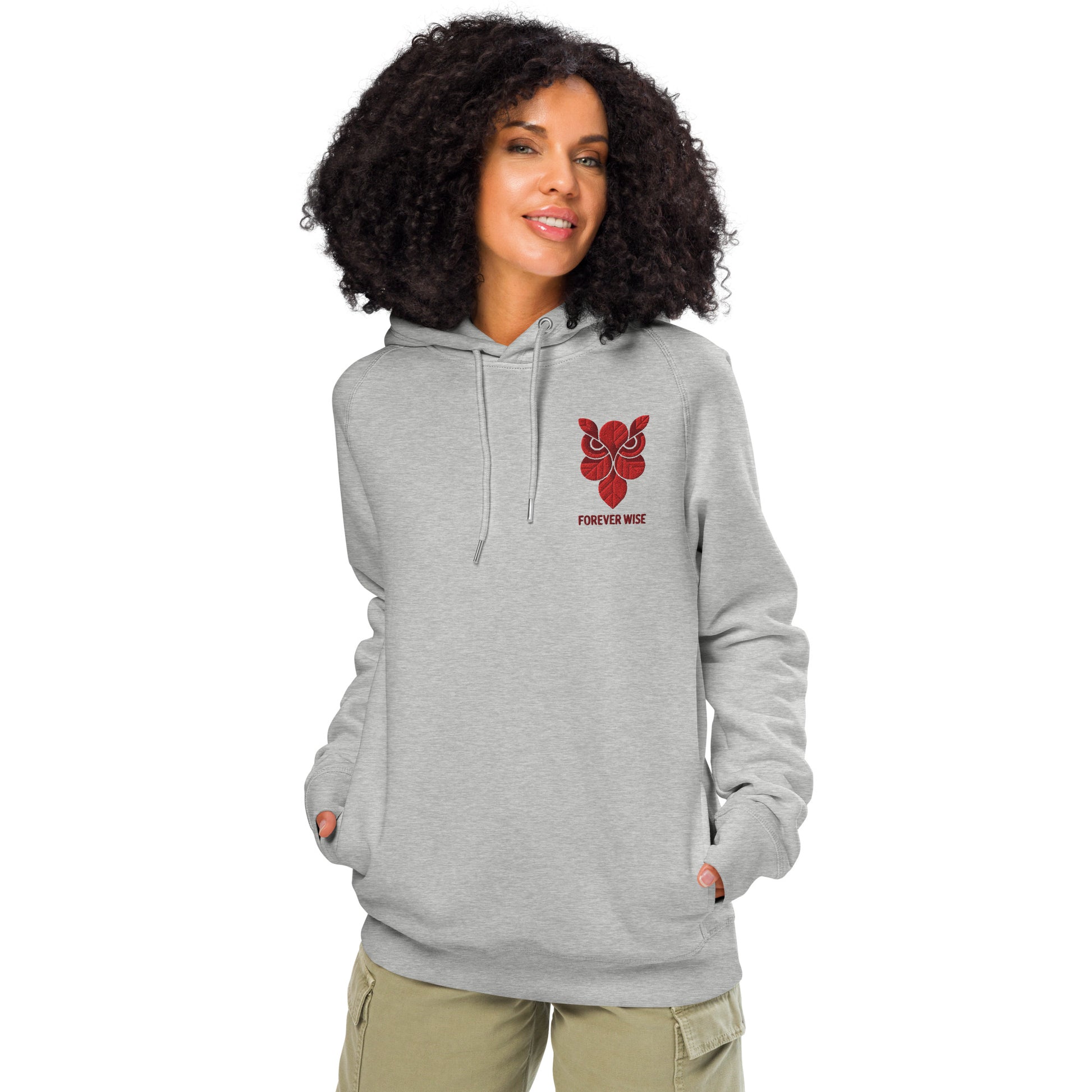 Owl Unisex Organic Side Pocket Hoodie: 'Forever Wise' in Fall | Sustainable Fashion USA Dudeily