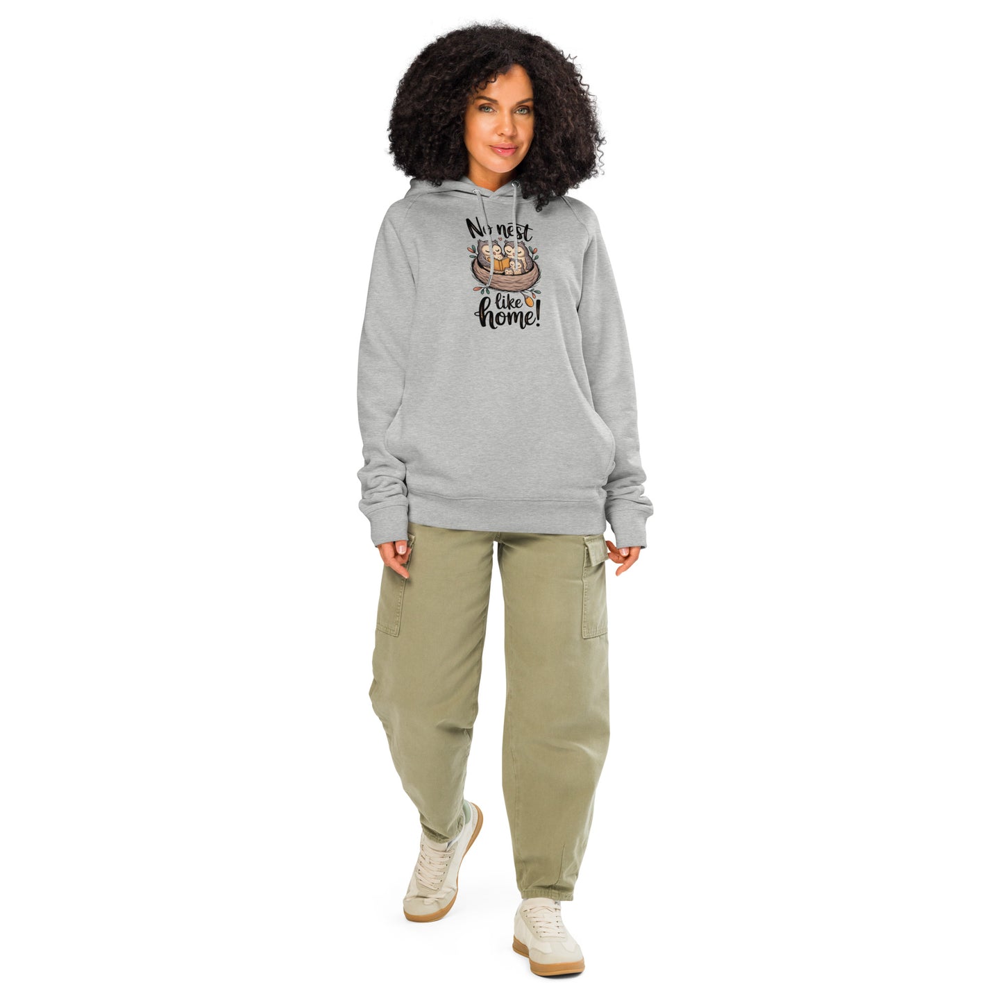 OwlNest Unisex Organic Side Pocket Hoodie – Eco-Friendly Comfort with Practical Style Heather Grey Dudeily