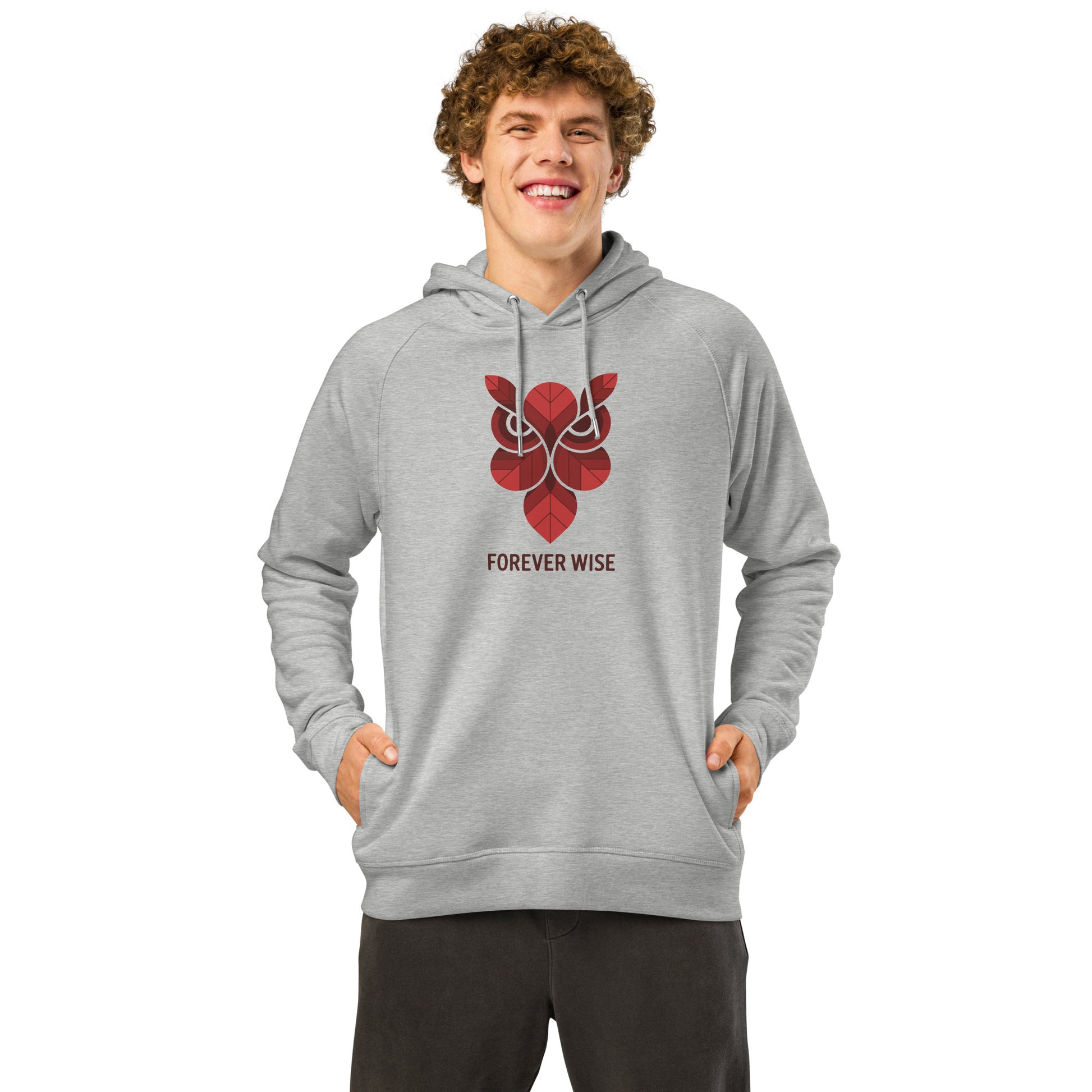 Unisex Organic Side Pocket Hoodie: 'Forever Wise' | Sustainable Owl Fashion USA Dudeily