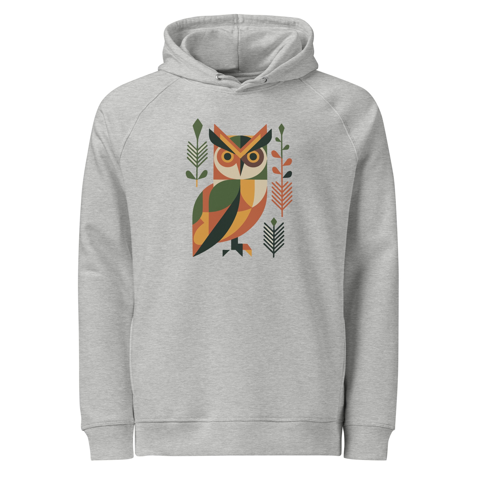 Unisex Organic Side Pocket Hoodie: Functional Eco-Friendly Owl Clothing for Cozy Days Heather Grey Dudeily