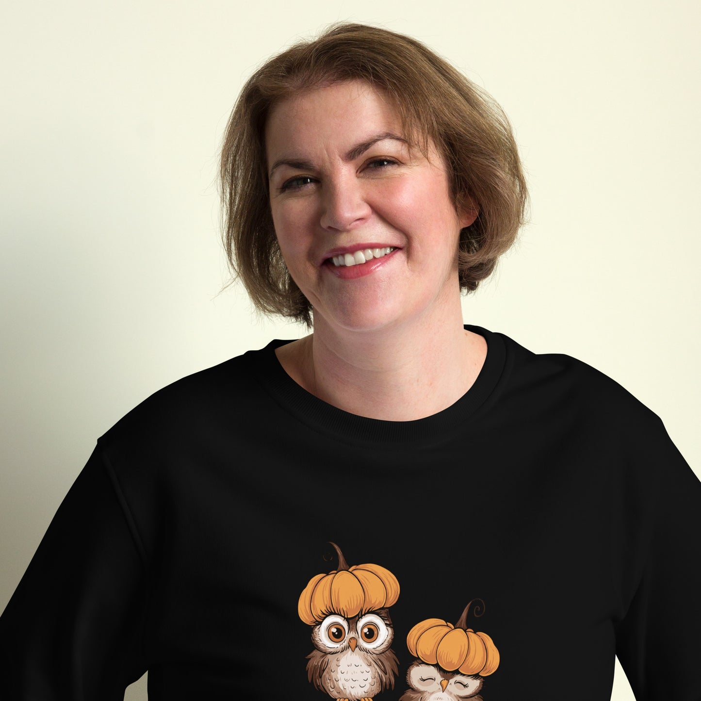 Unisex Organic Sweatshirt: Halloween Owl Eco-Friendly Style USA Dudeily