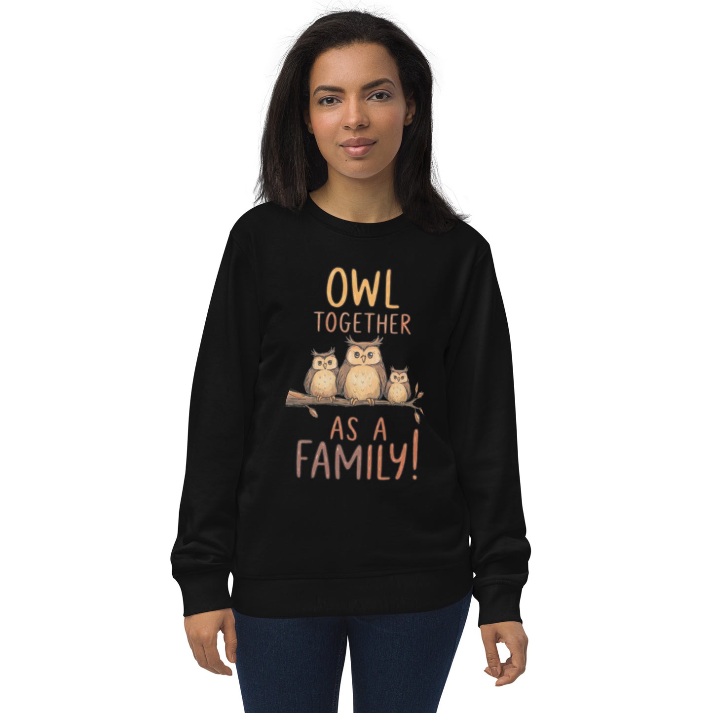 OwlNest Unisex Organic Sweatshirt – Timeless Comfort, Thoughtfully Made Black Dudeily