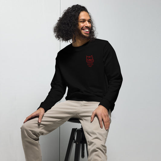 Owl Unisex Organic Sweatshirt: 'Stay Cozy Hoot Loud' in Fall | Sustainable Owl Fashion USA Dudeily